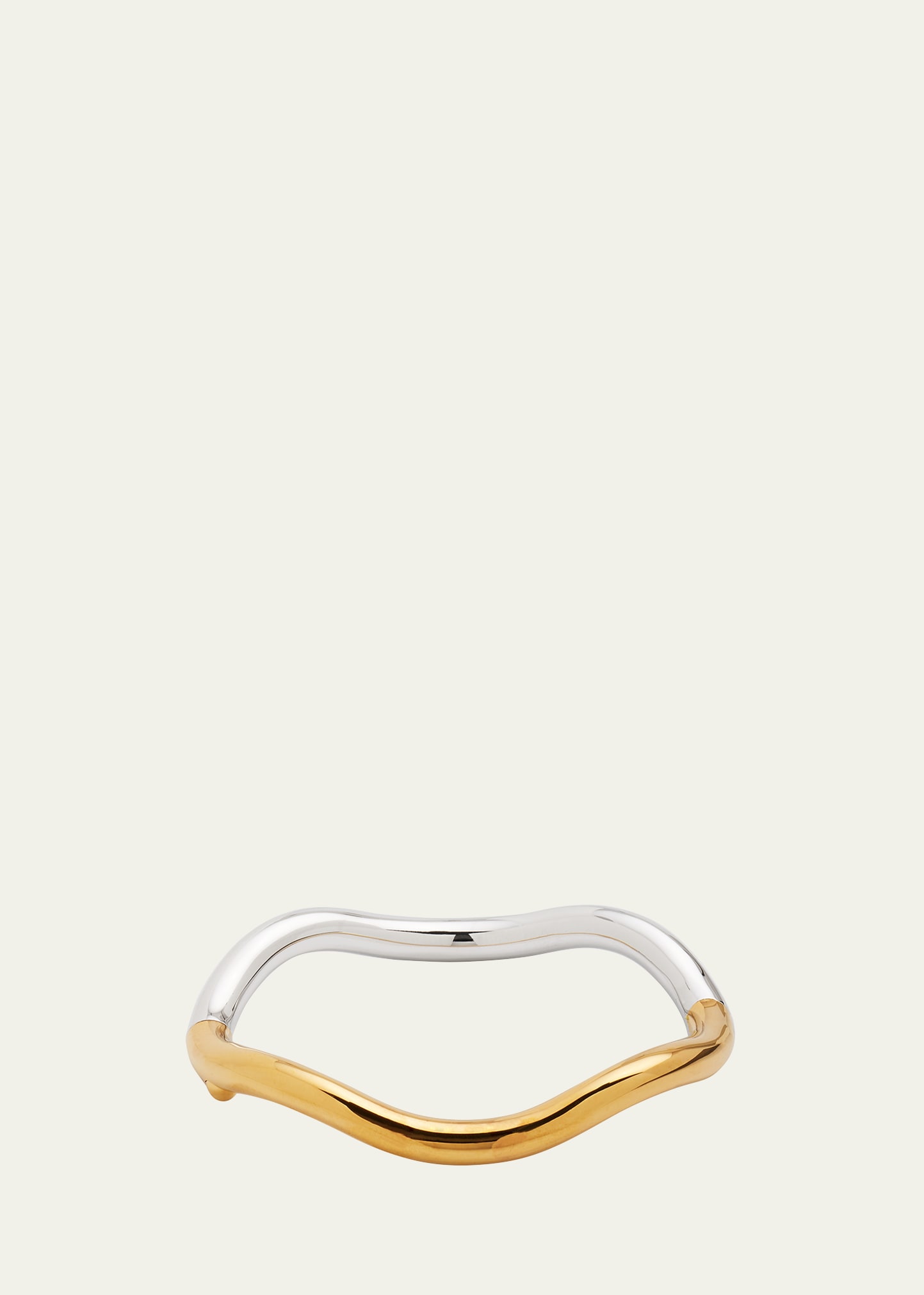 Charlotte Chesnais 18k Gold Plated And Sterling Silver Wave Bracelet In Vermeil Argenet
