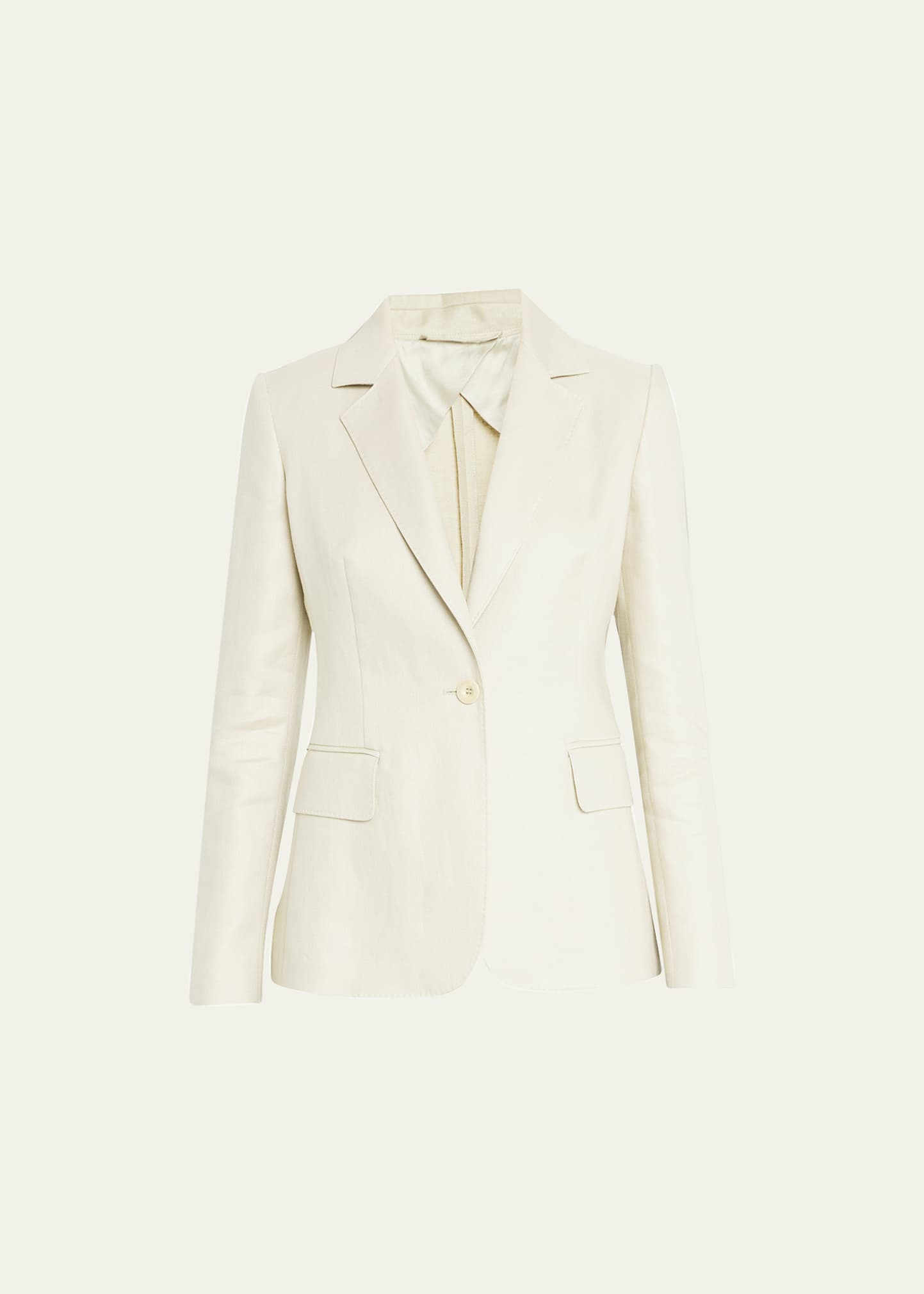 Shop Max Mara Alpaca Linen Blazer In White