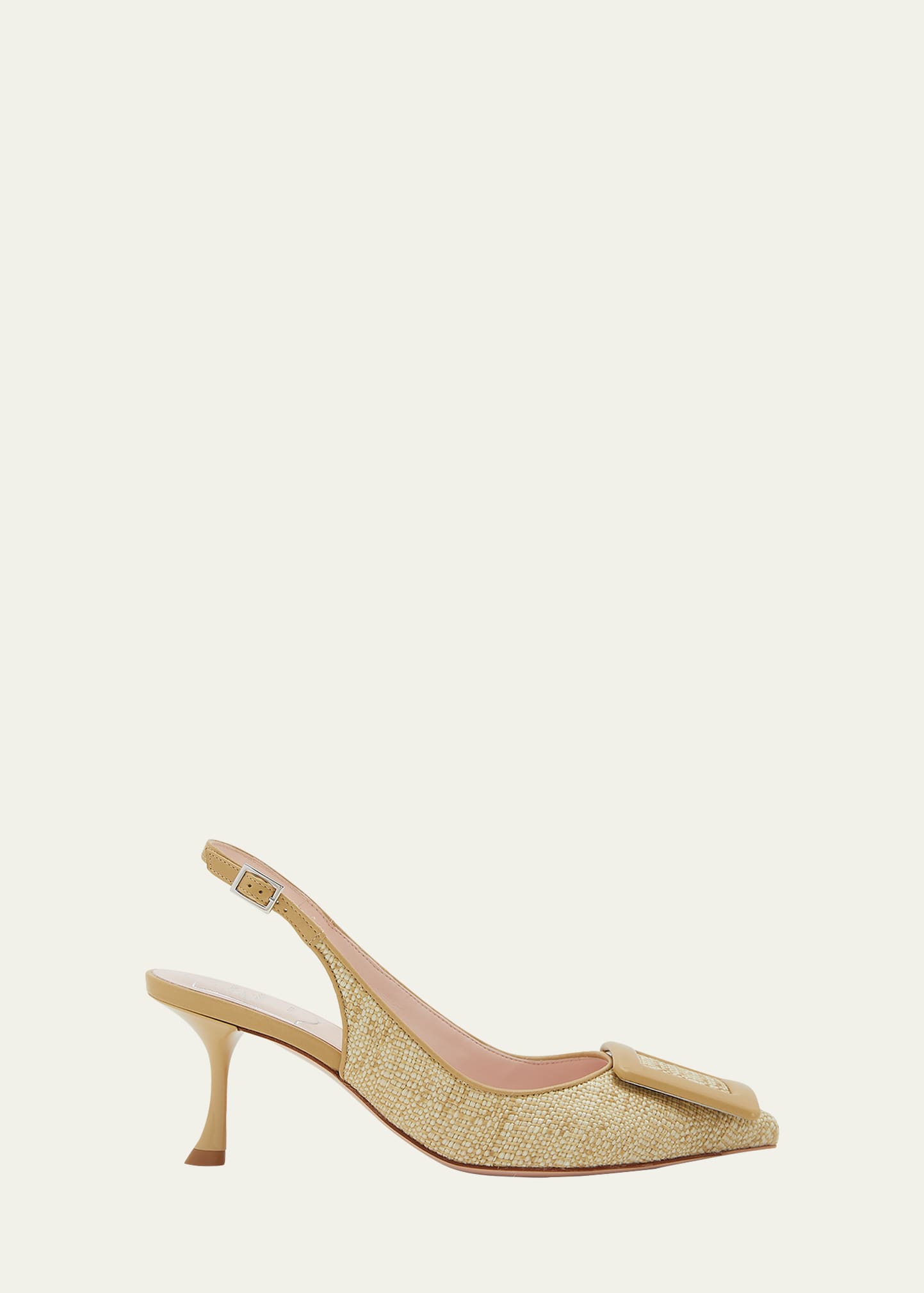 ROGER VIVIER VIV IN THE CITY RAFFIA SLINGBACK PUMPS