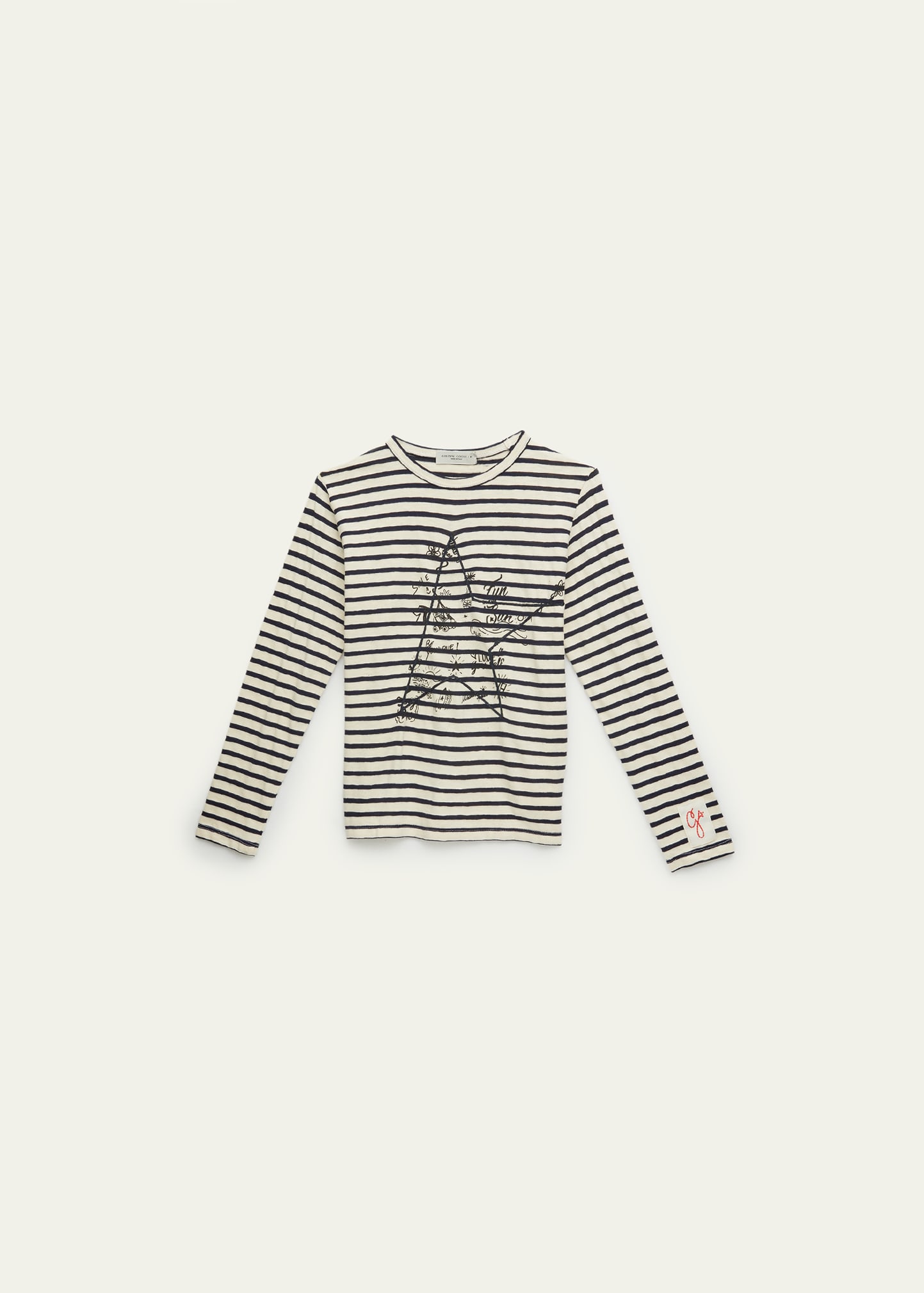 Boy's Striped Doodled T-Shirt, Size 4-10