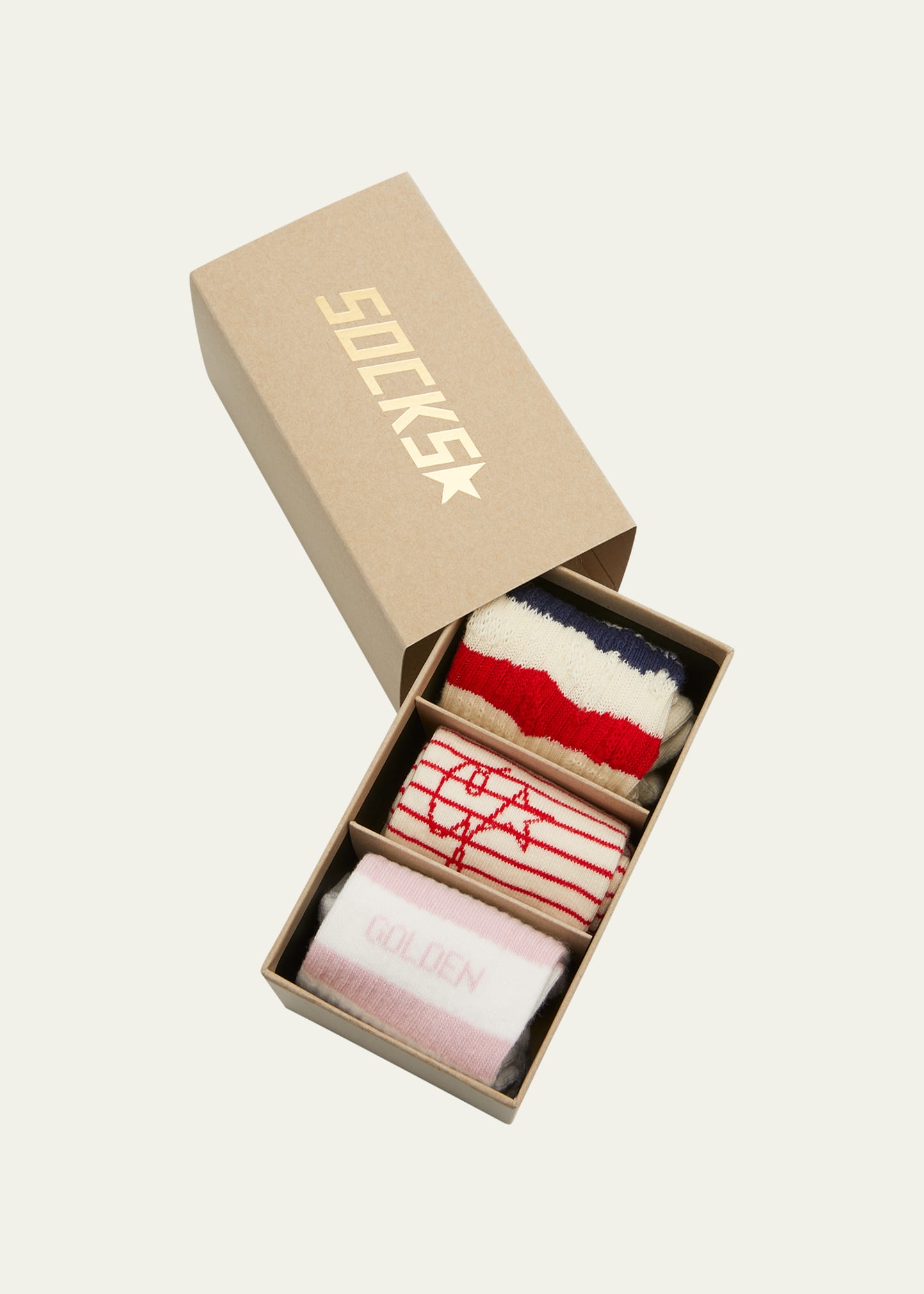 Golden Goose Kid's 3-pack Variety Socks In Multicolorred