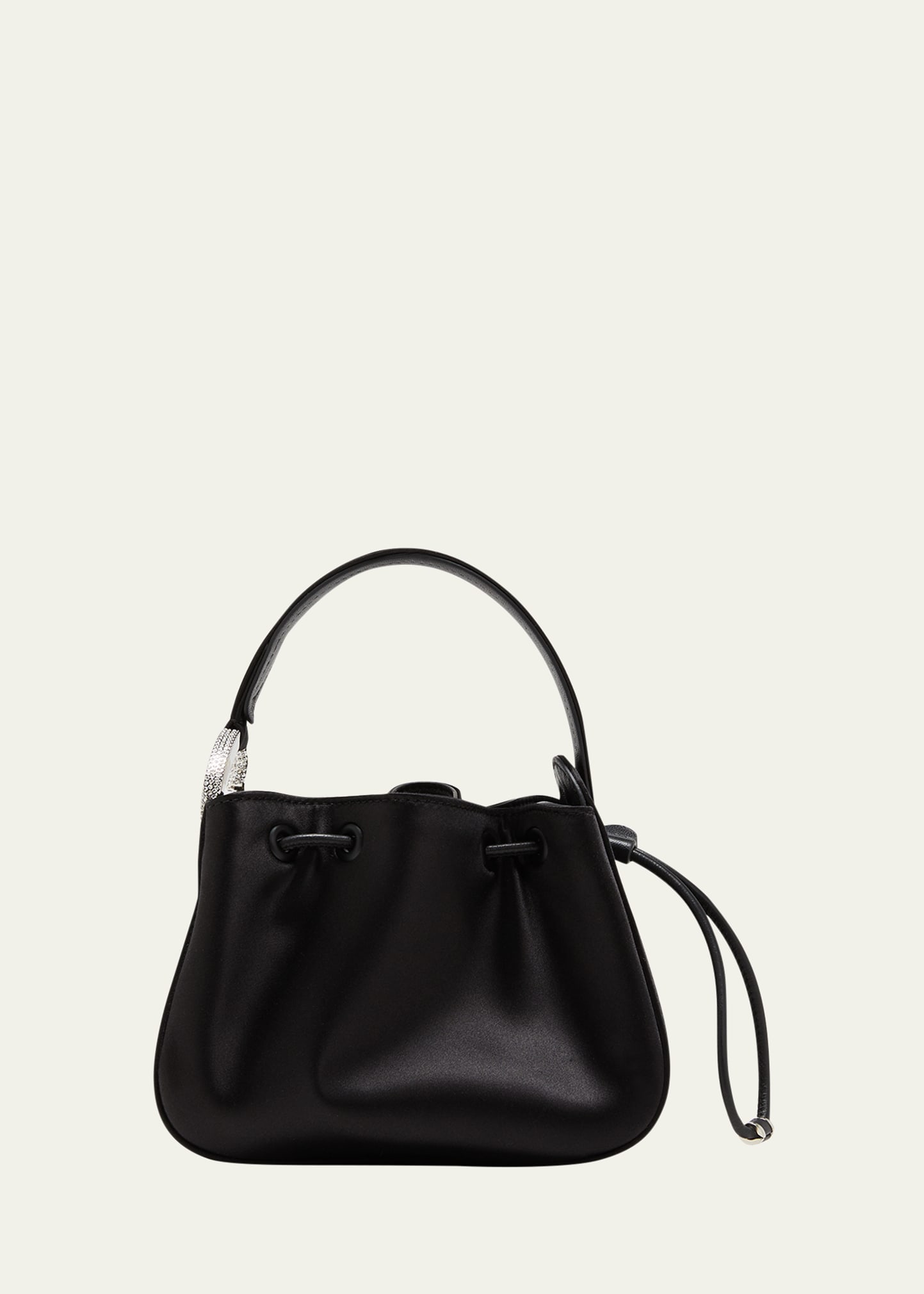 Oscar De La Renta O Nano Satin Top-handle Bag In Black | ModeSens