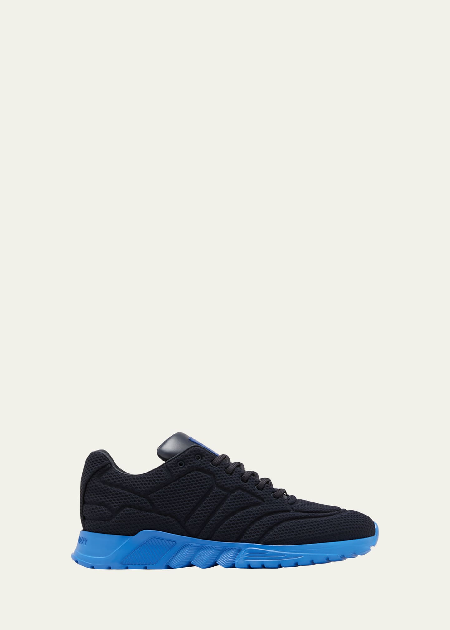 Shop Giorgio Armani Men's Rice Stitch Low-top Sneakers In Blue