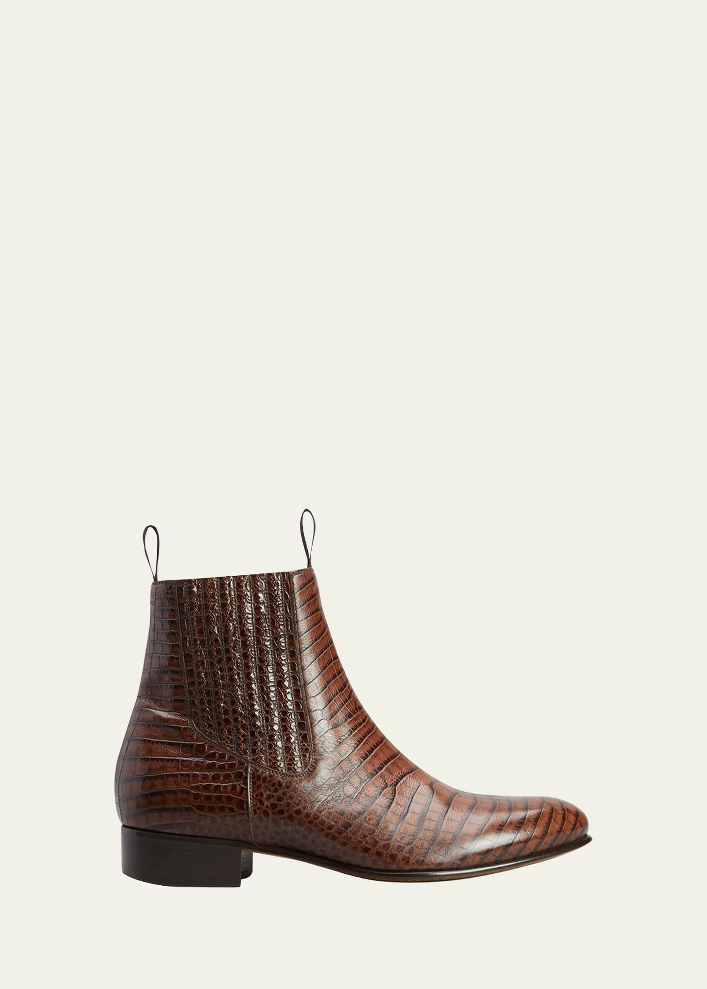 Tom Ford Men's Kurt Alligator-printed Leather Chelsea Boots In Tobacco |  ModeSens