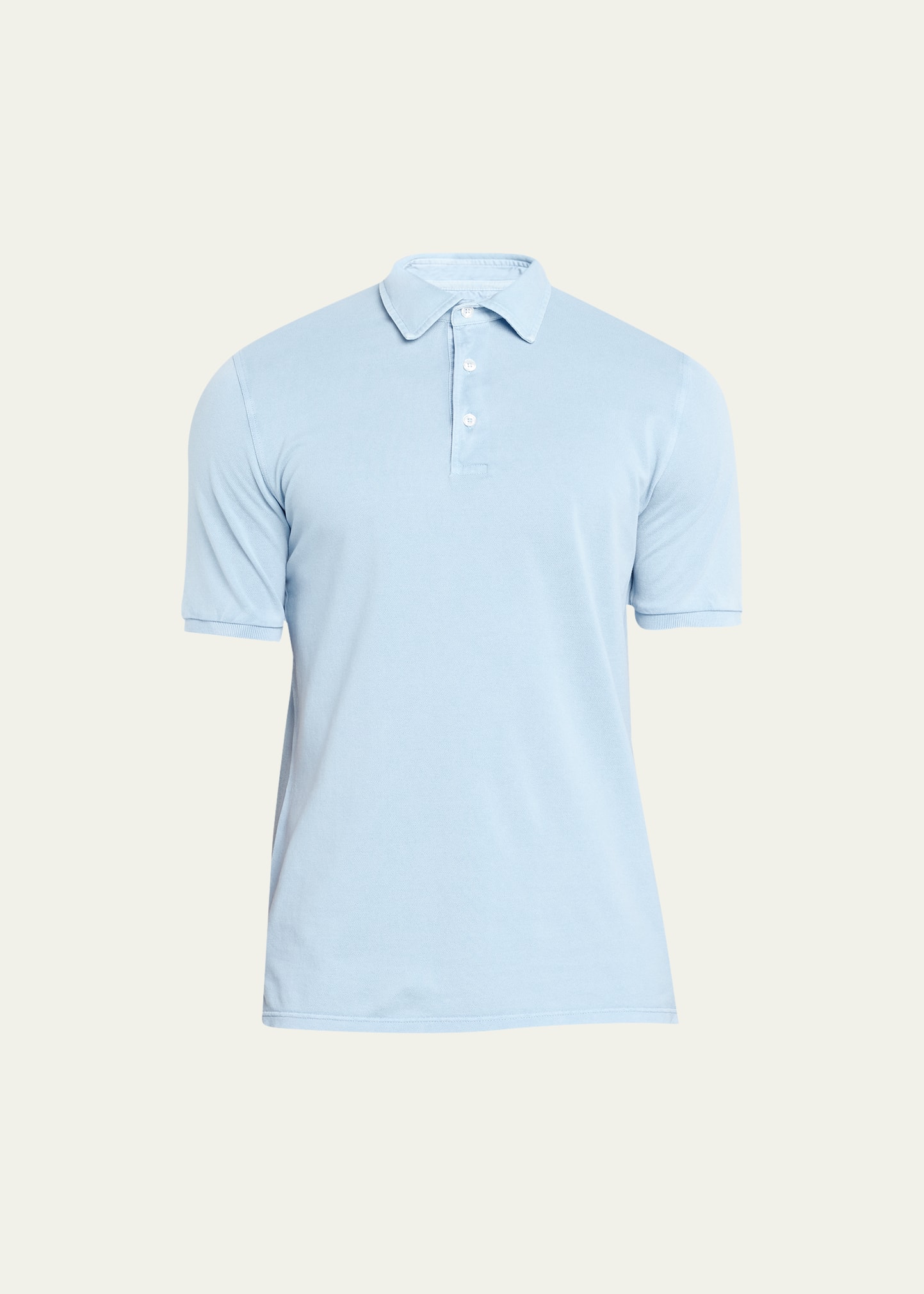Fedeli Men's Cotton Pique Polo Shirt In Light Blue