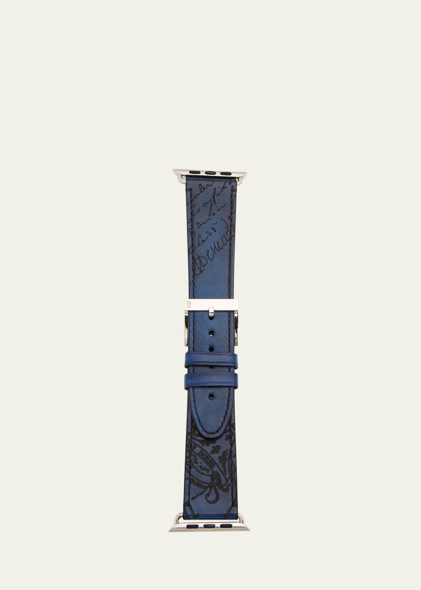 Berluti Men's Scritto Leather Apple Watch Strap, 44mm In Aveiro