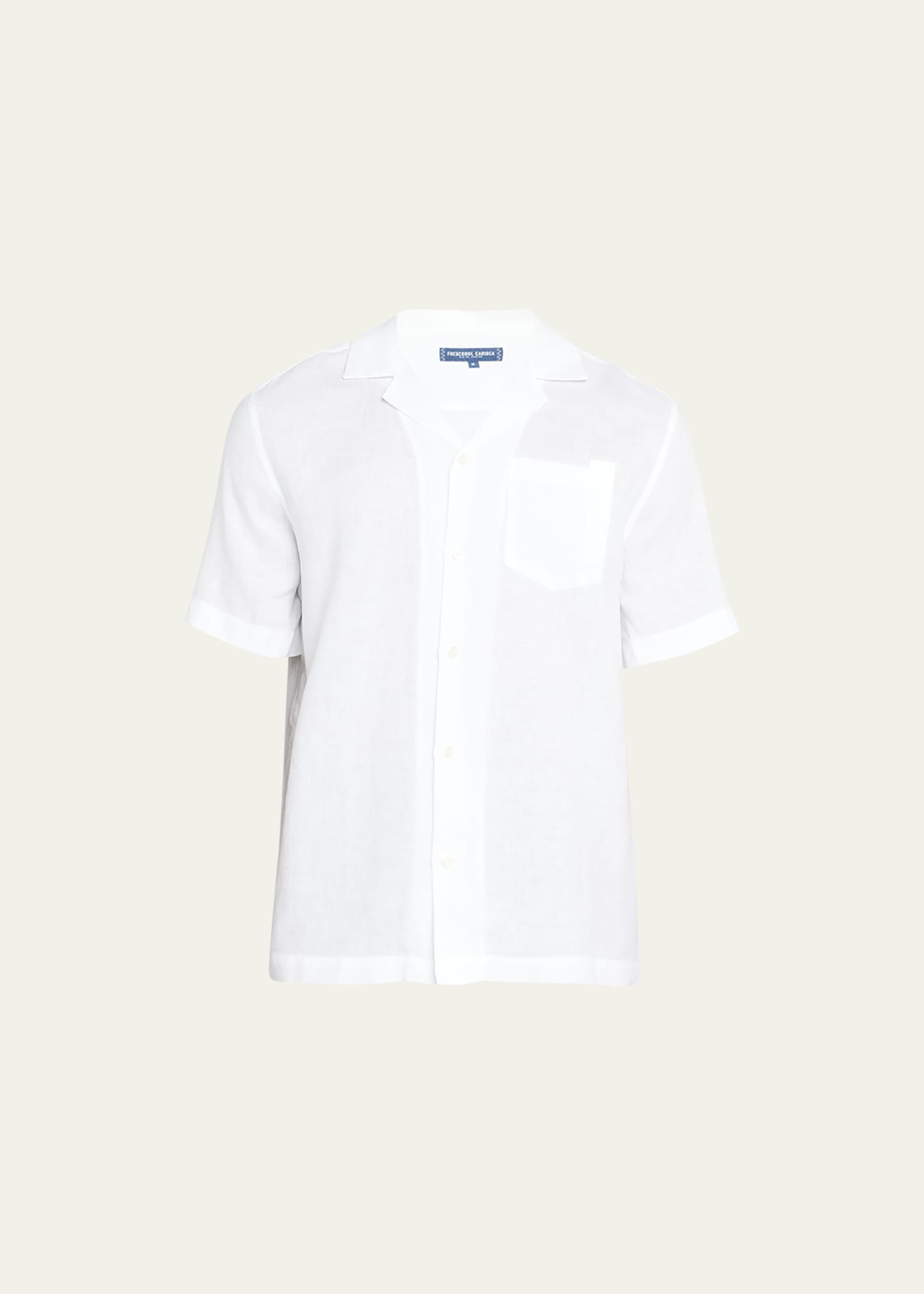 Shop Frescobol Carioca Men's Angelo Linen Camp Shirt In White