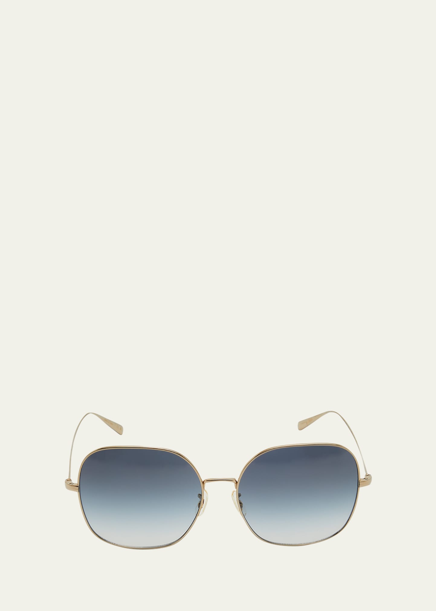 Brunello Cucinelli Square Titanium Sunglasses In Dark Blue