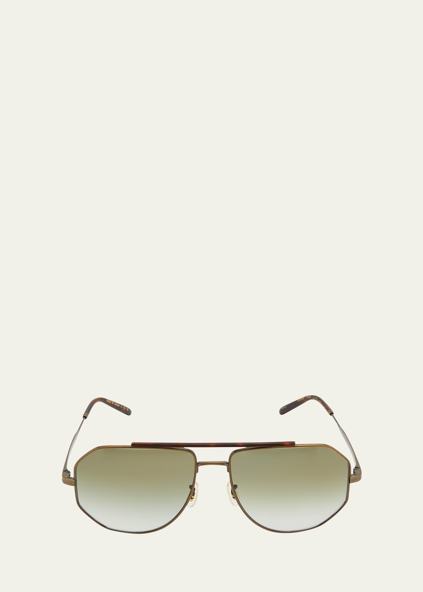 Brunello Cucinelli Gradient Aviator Sunglasses In Gold