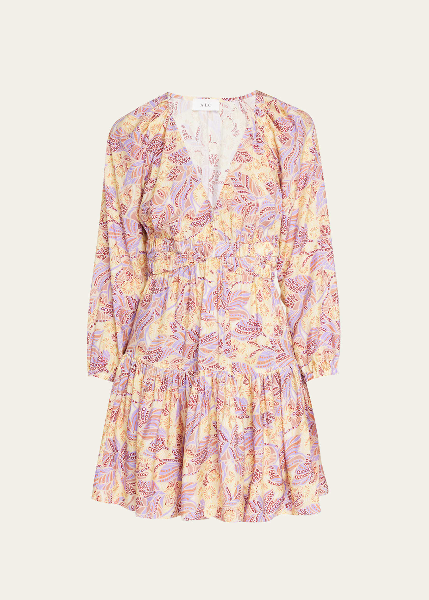 A.l.c Isla V Neck Tiered Dress In Canaryiri