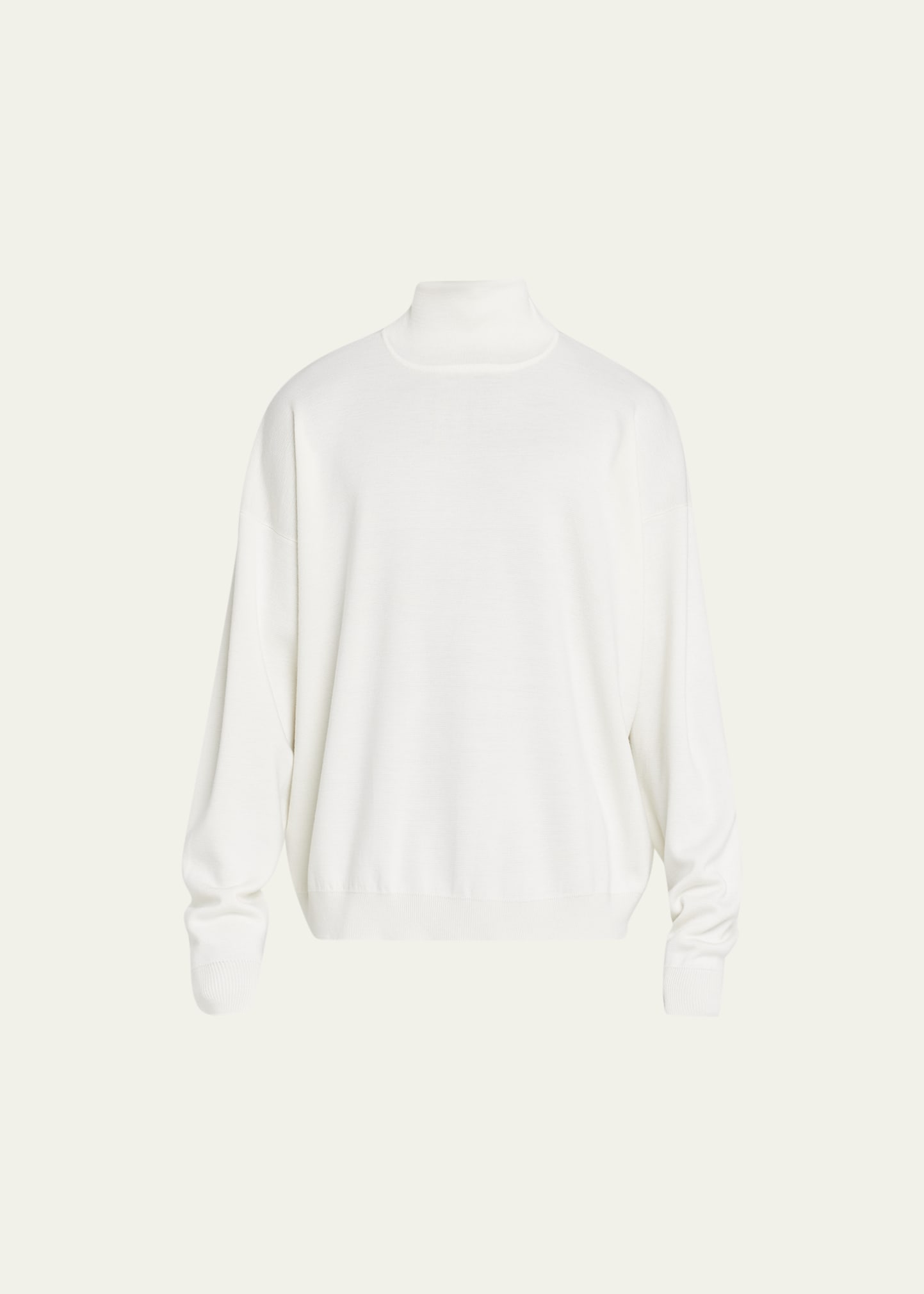 Fear Of God Fine-knit Roll-neck Jumper In Cream