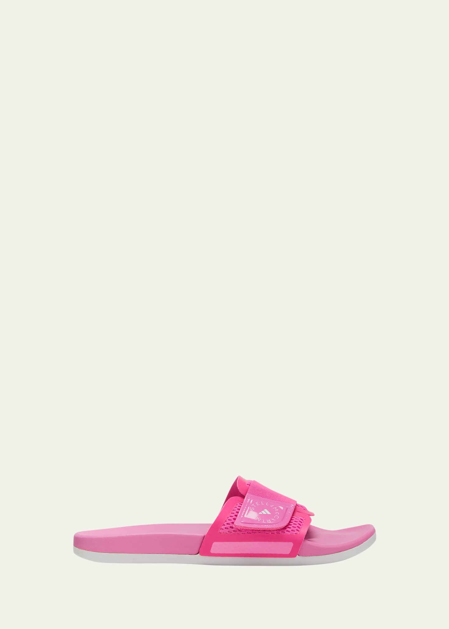 Adidas By Stella Mccartney Asmc Logo Slide Sandals In Scrpnk/scrpnk/ftw