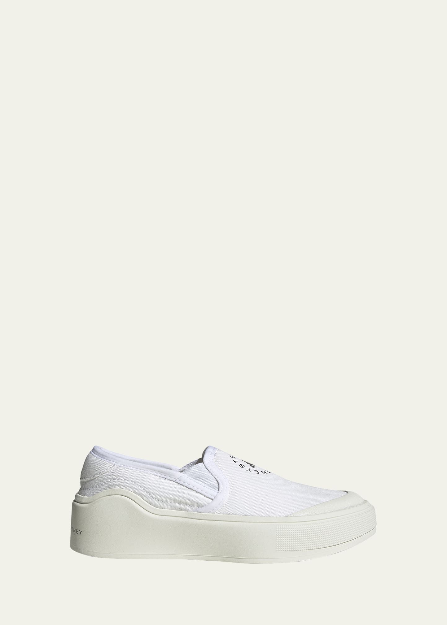 Adidas By Stella Mccartney Women's Court Slip-on Sandals In Ftwr Whiteftwr Wh