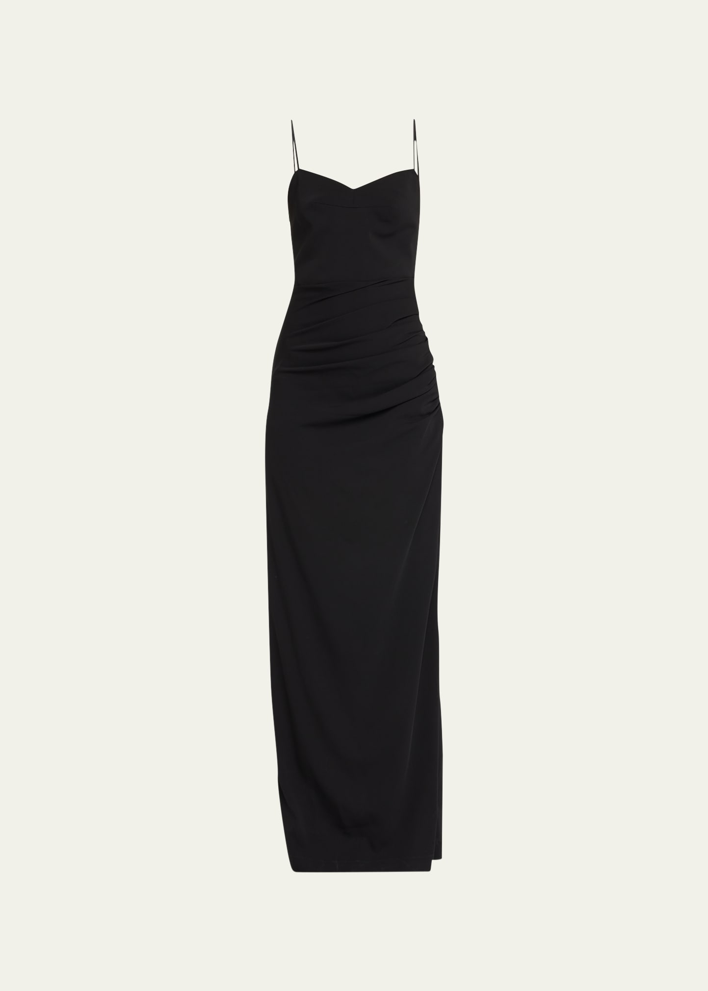Gauge81 Vona Gathered Sweetheart Maxi Dress In Black