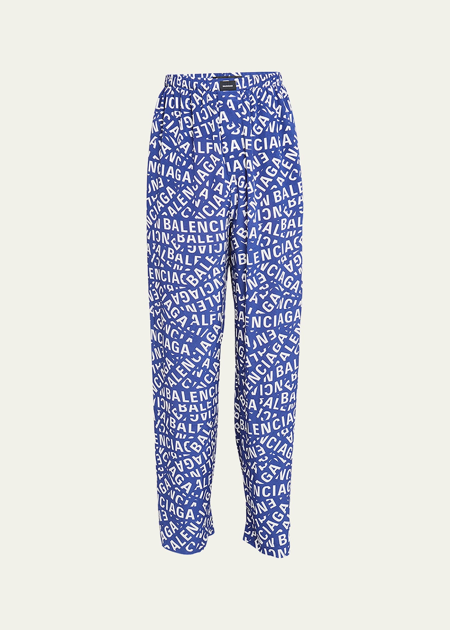 Men's Logo Strips Silk Pajama Pants