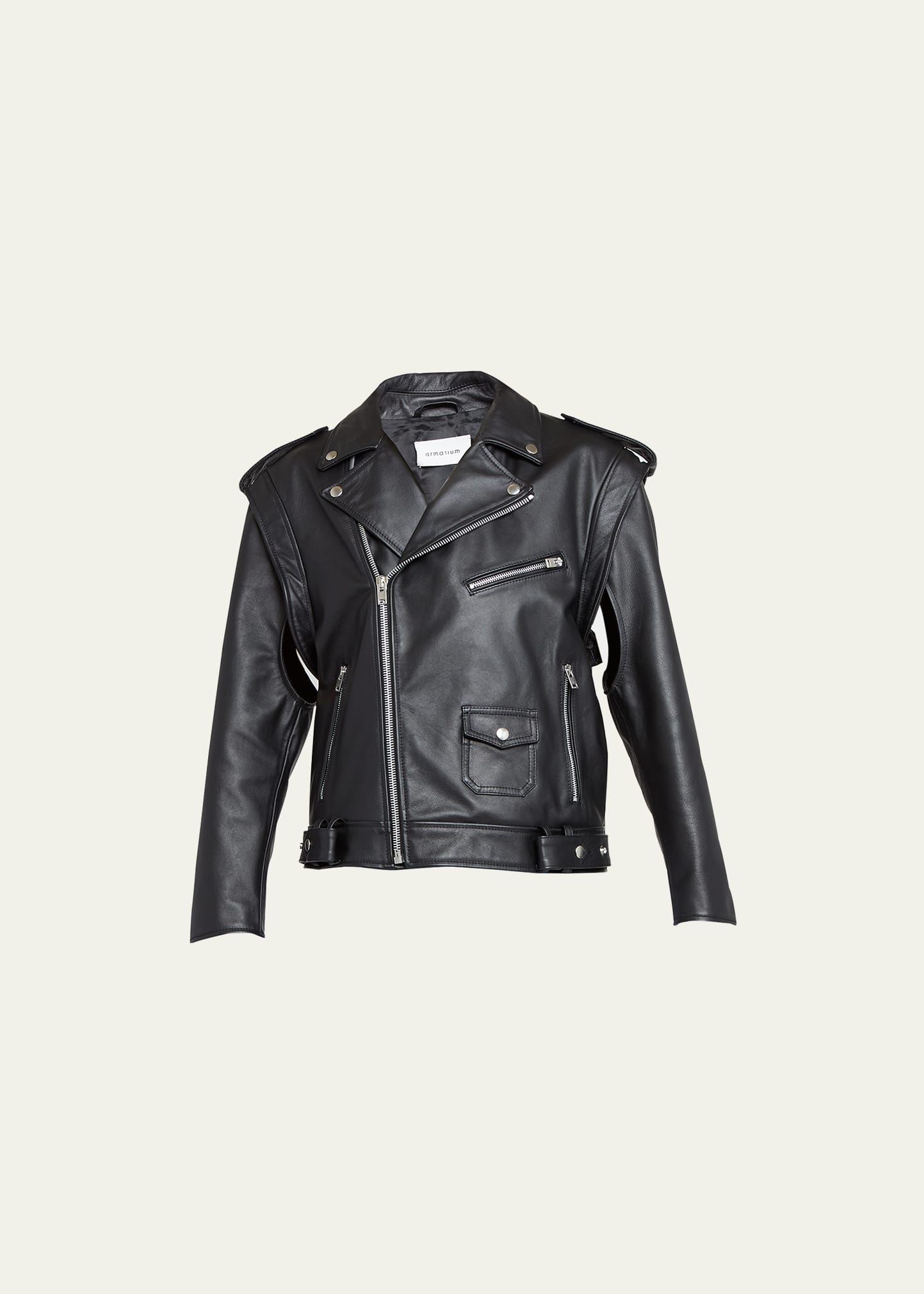 Lena Convertible Leather Biker Jacket