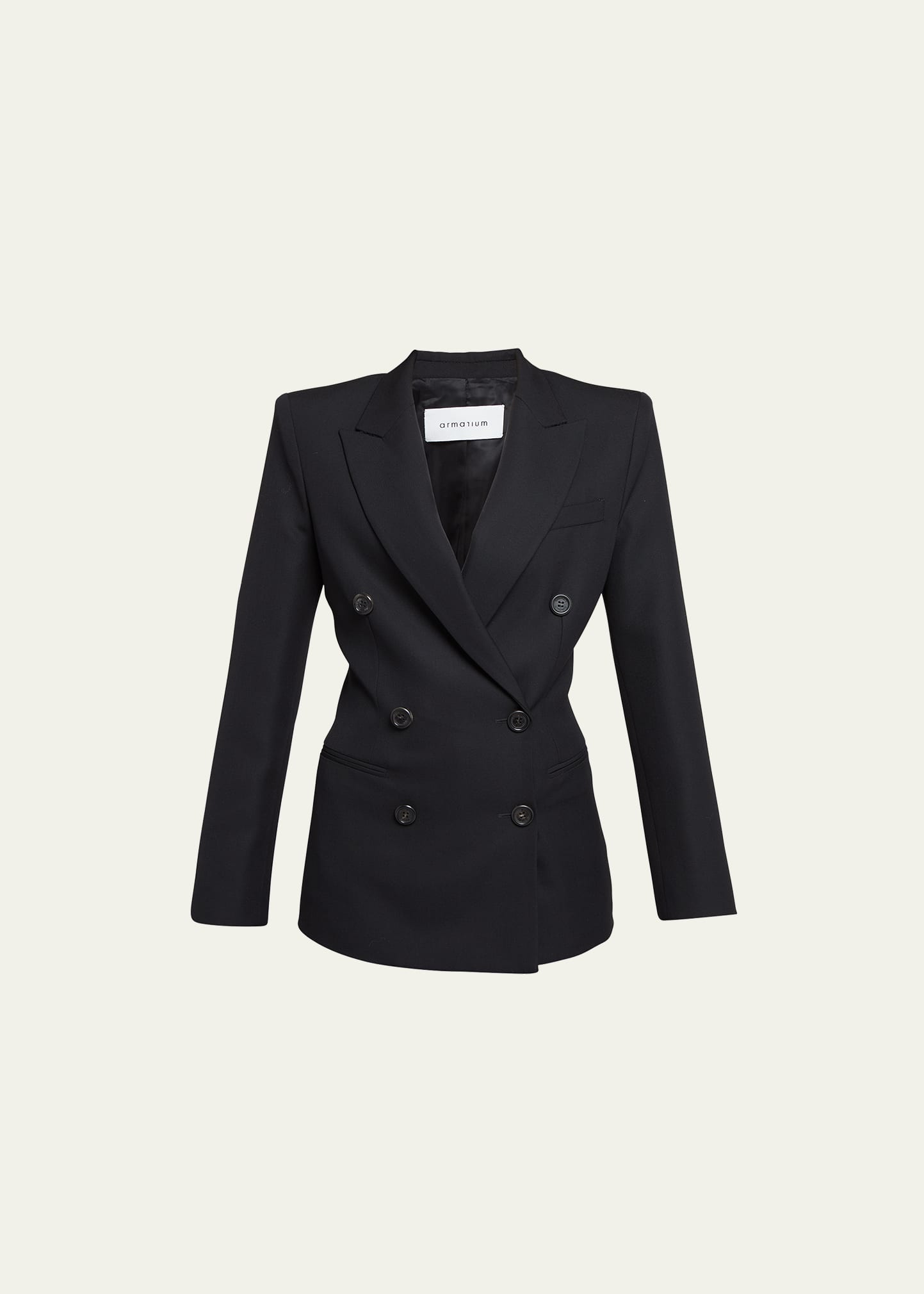 Myra Tailored Wool Button-Front Blazer