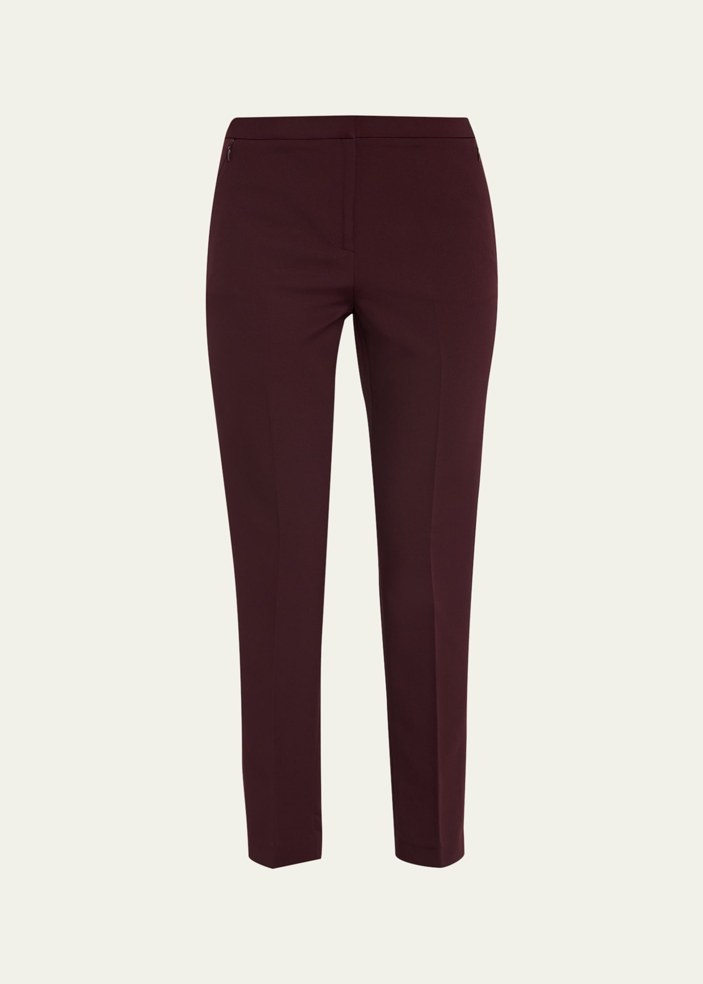 Kobi Halperin Alexi Cropped Straight-leg Twill Pants In Beet