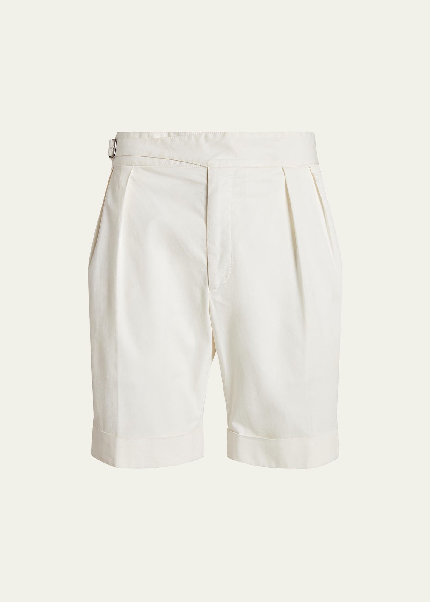 Ralph Lauren Purple Label Men's Byron High-rise Stretch Chino Shorts In White