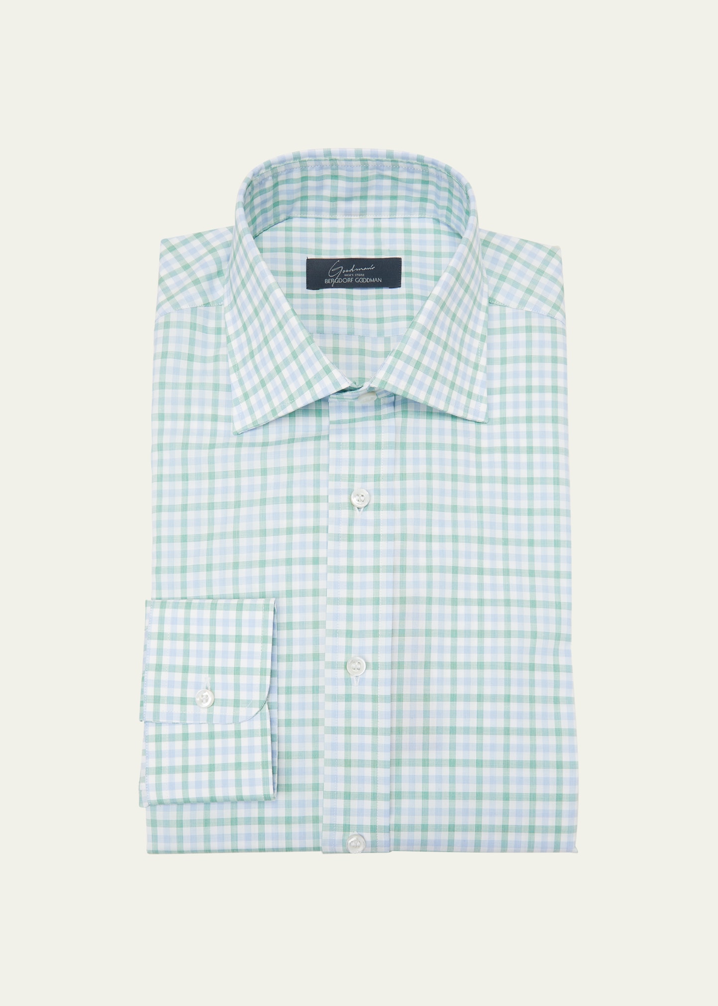 Bergdorf Goodman Men's Graph Check Cotton Dress Shirt