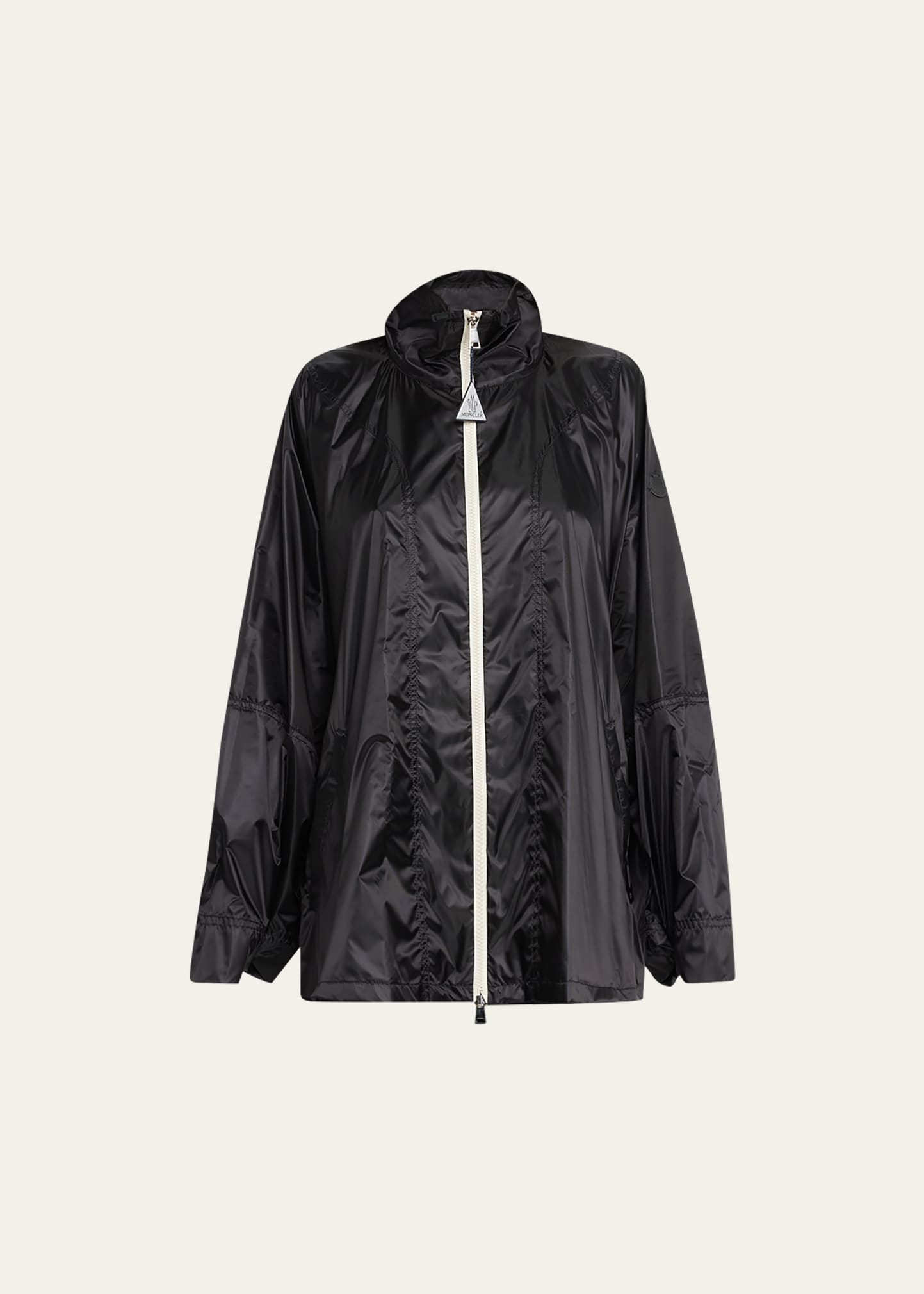Moncler Moy Short Zip-up Parka Jacket In Black