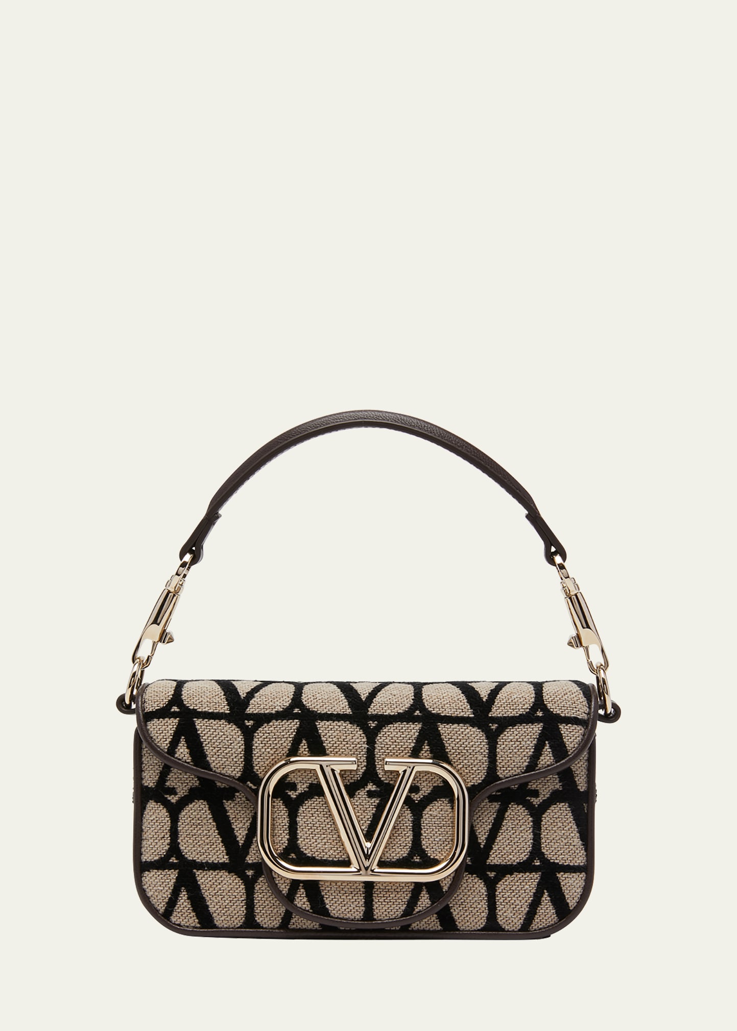 Loco Small Toile Iconographe Shoulder Bag in Brown - Valentino Garavani
