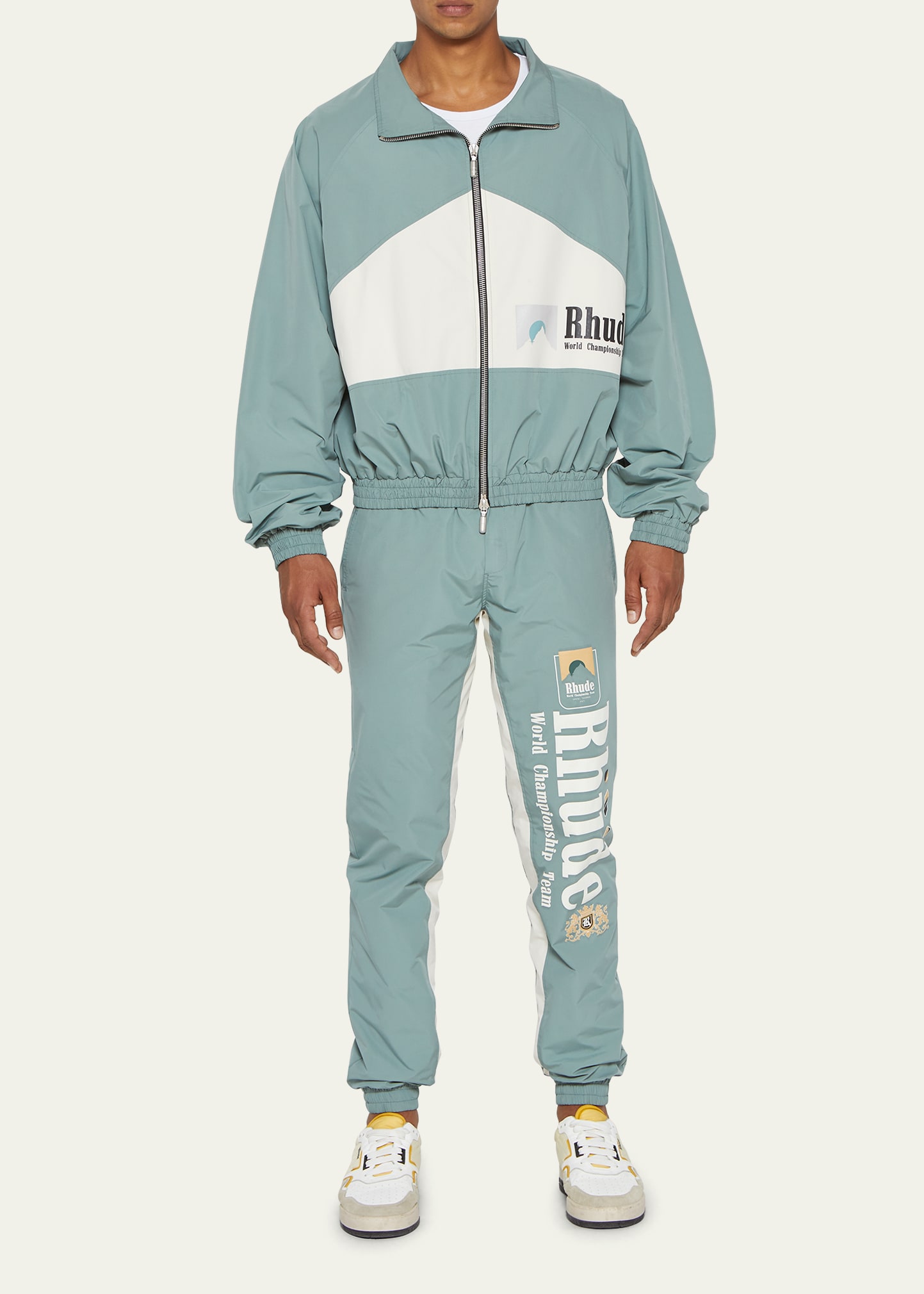 Rhude Senna Flight Jacket In Ivory Sage