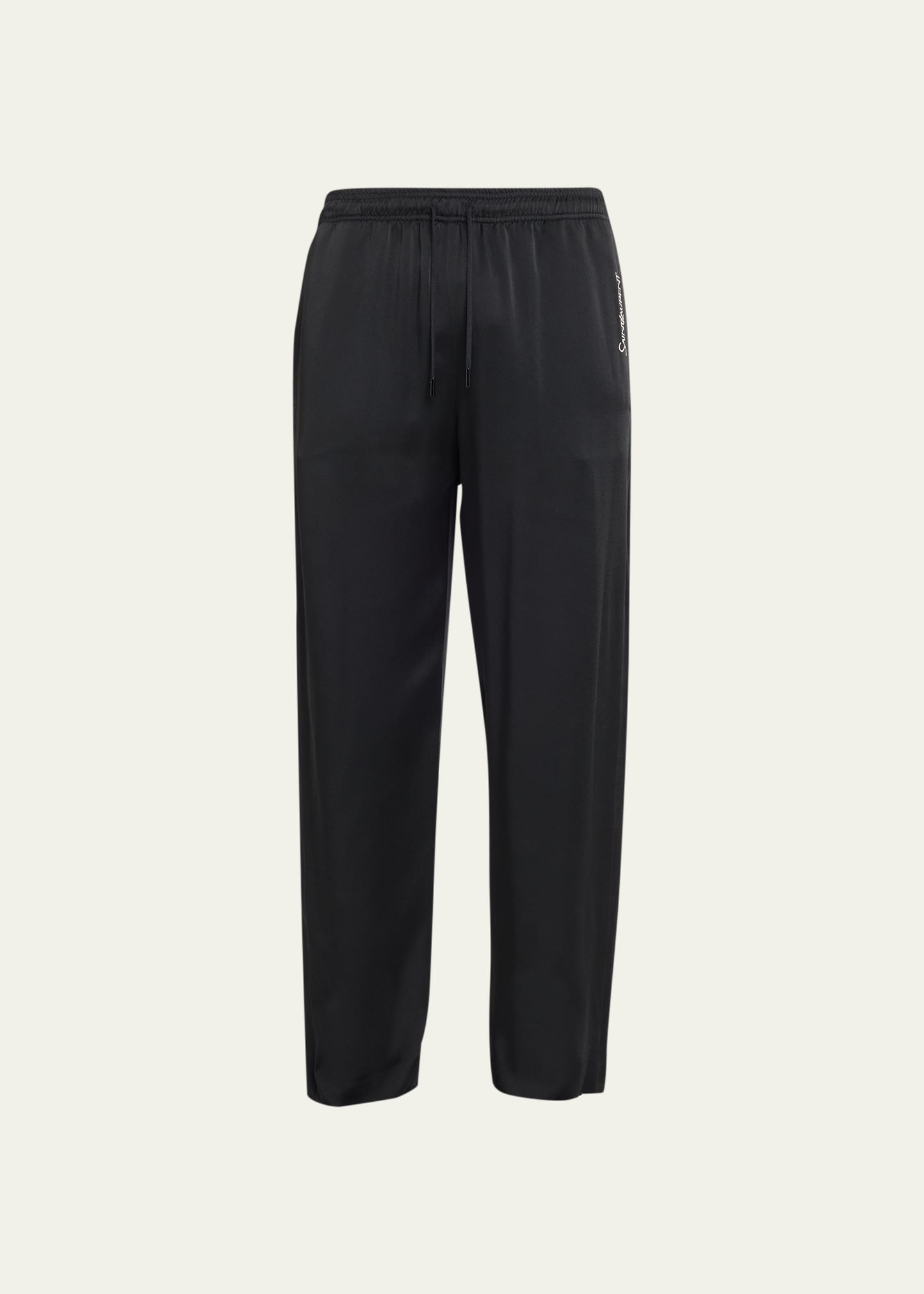 Saint Laurent Men's Jersey Track Pants In Nero