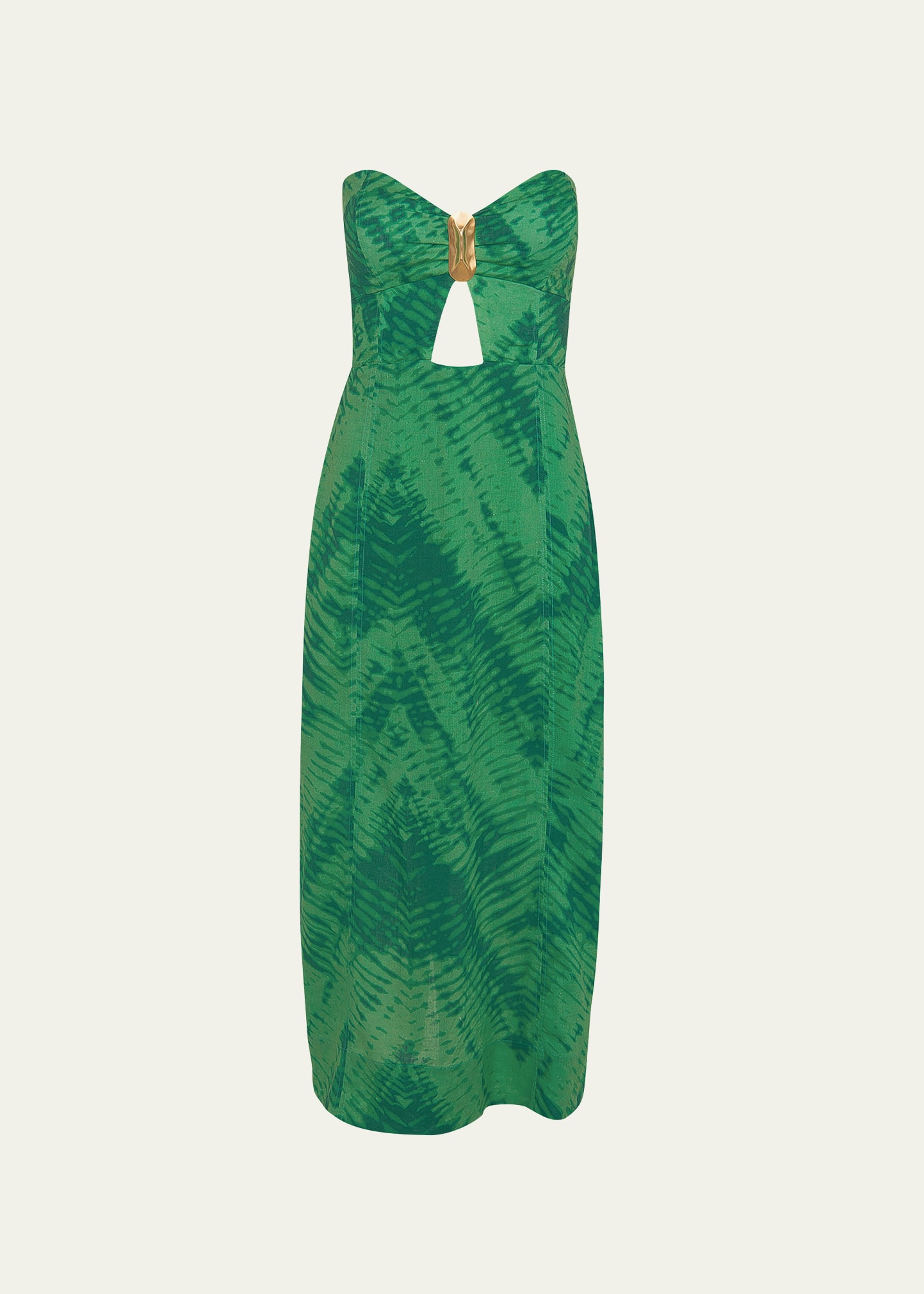 Vix Lizzy Strapless Detail Maxi Dress In Temale Cactus | ModeSens
