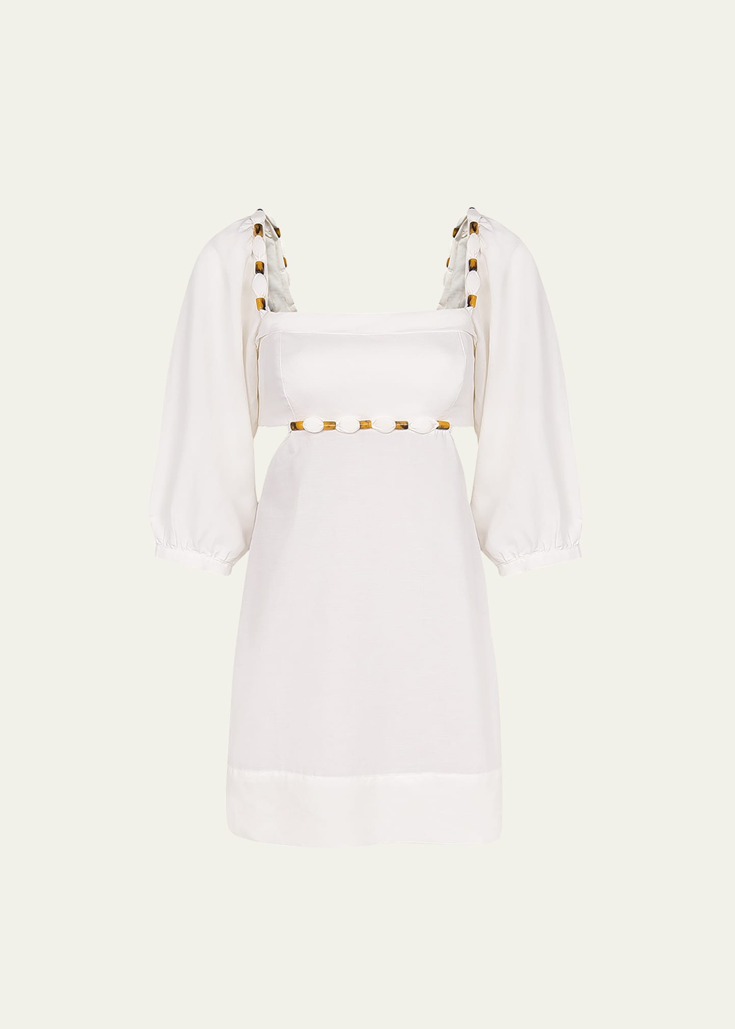 Vix Isadora Detail Mini Dress In Off White