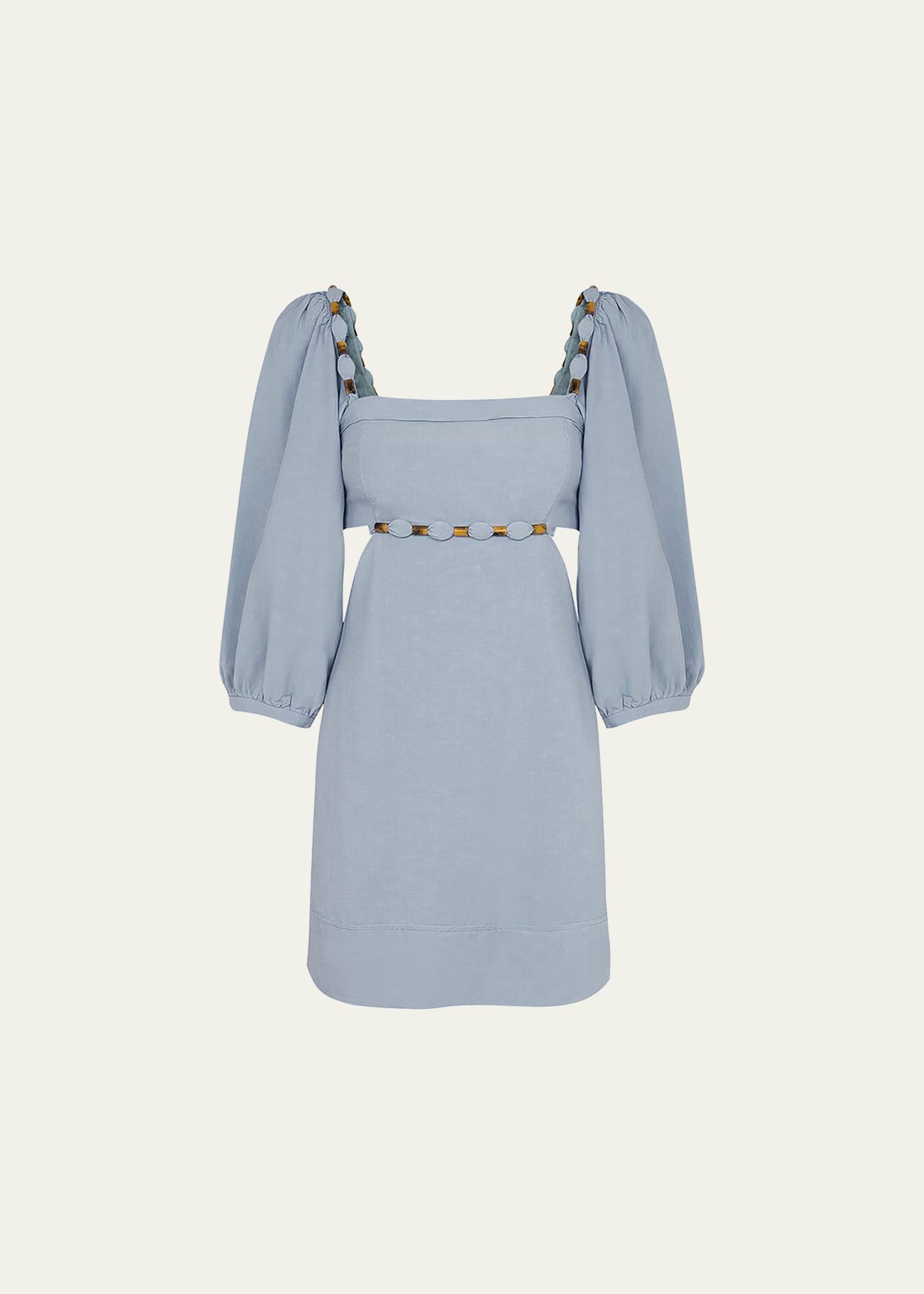 Shop Vix Isadora Detail Mini Dress In Blue Jeans
