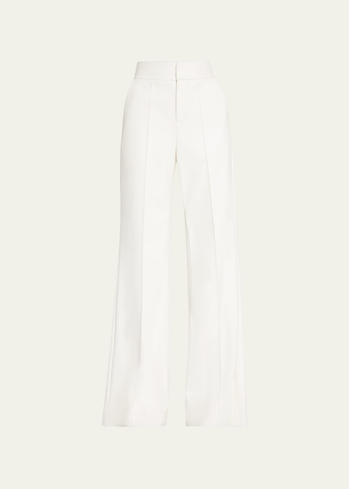 Shop Alice And Olivia Dylan Vegan Leather Wide-leg Pants In Ecru