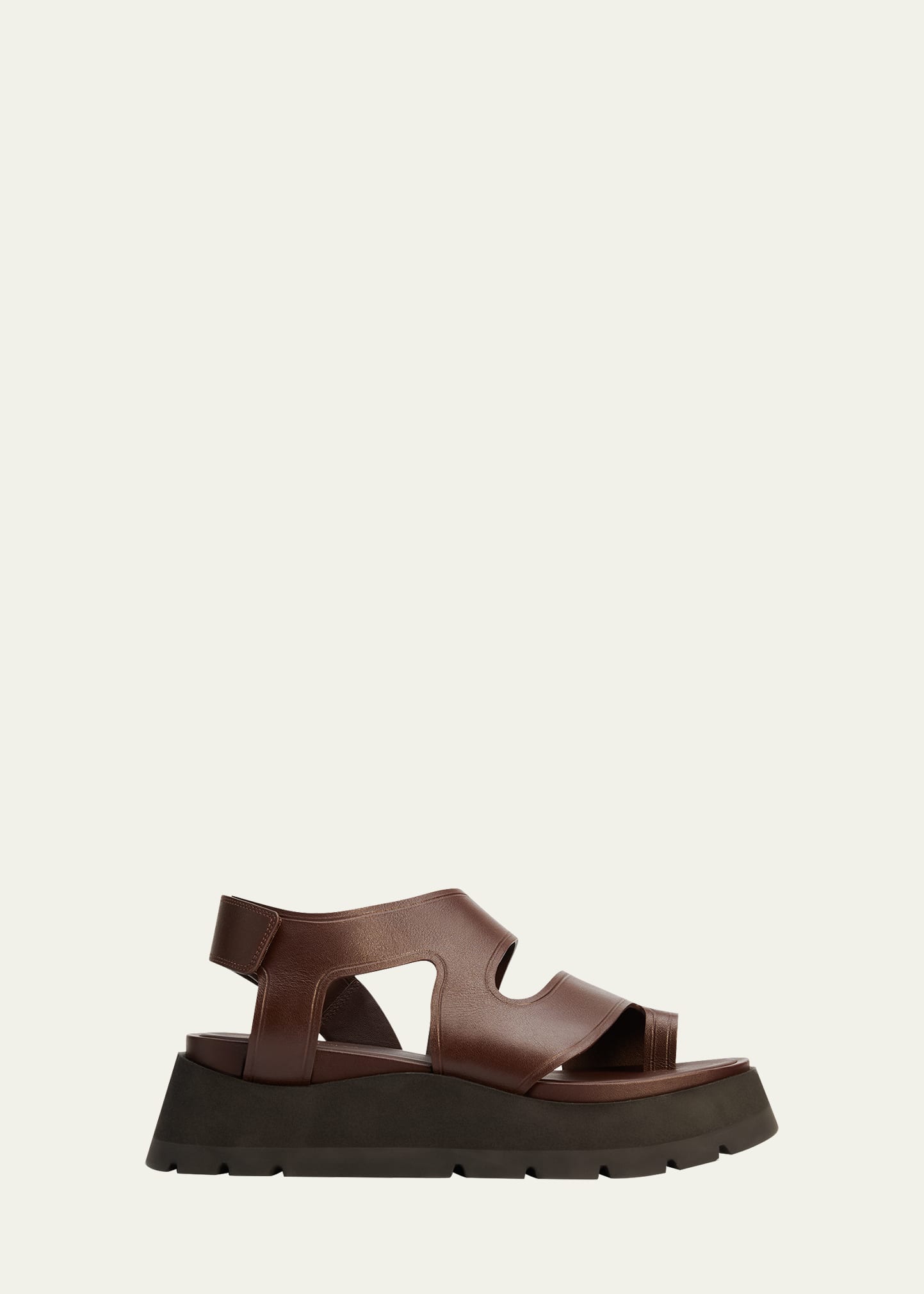 3.1 Phillip Lim Wave Leather Lug-sole Sandals In Dk Chocolate