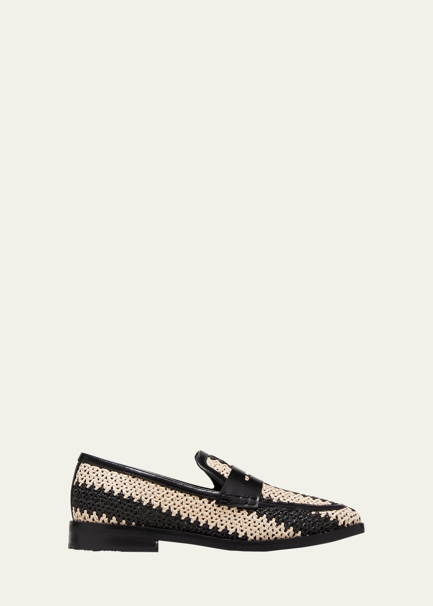 Alexa Bicolor Woven Penny Loafers