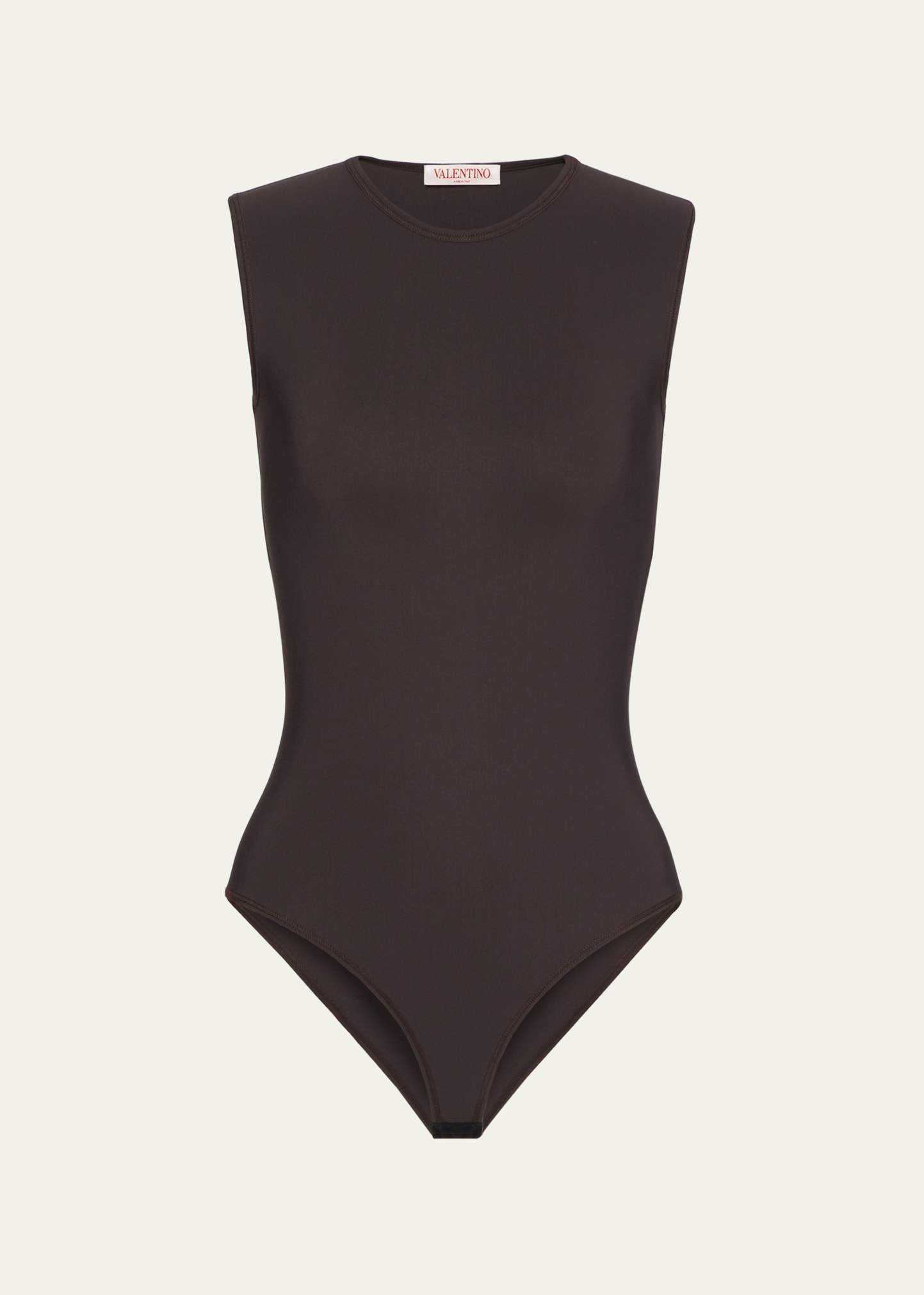 Valentino Fitted Sleeveless Bodysuit In Lt Camel