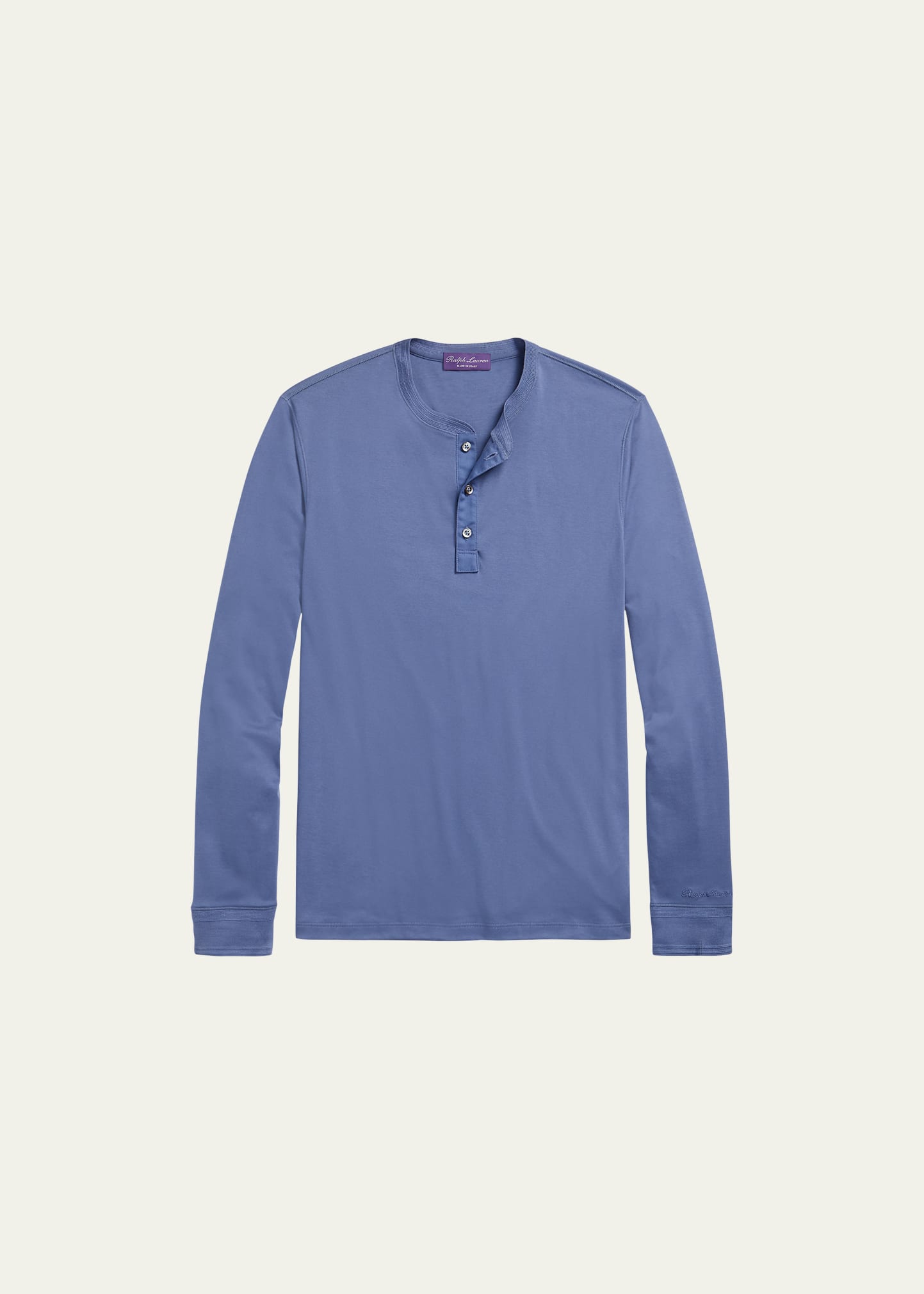 Men's Solid Interlock Henley Shirt