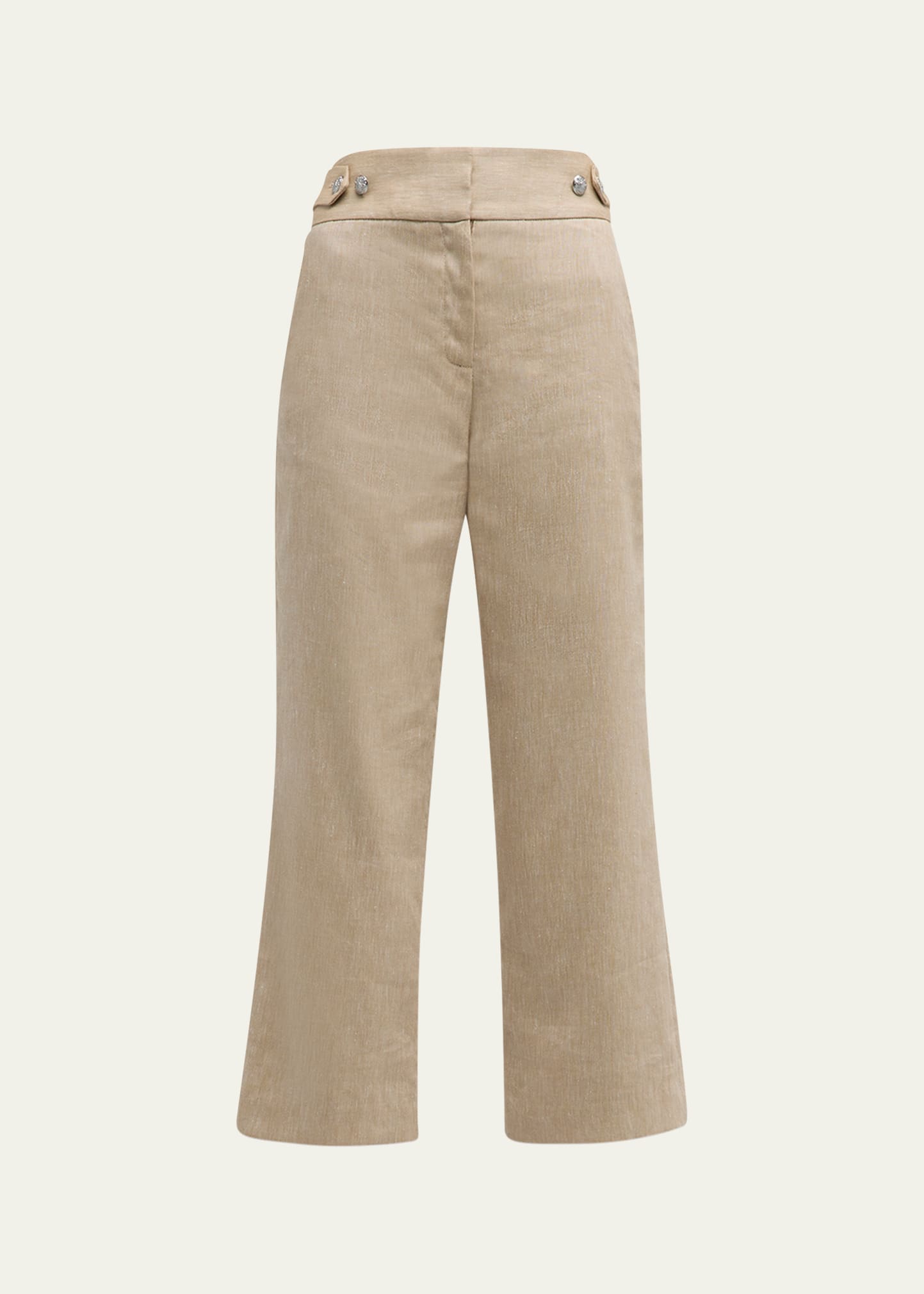 Aubrie linen-blend cropped pants