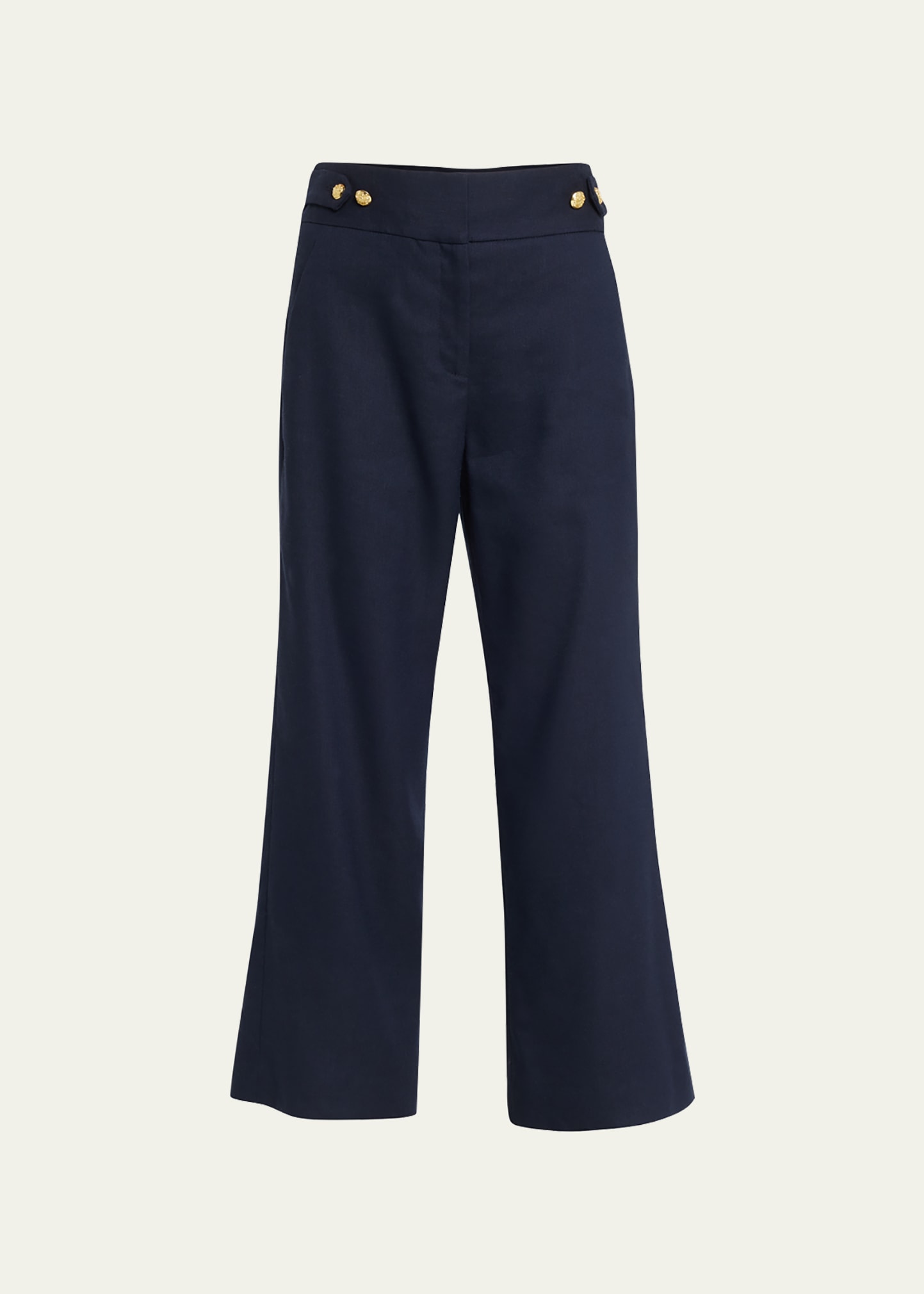 Veronica Beard Aubrie Linen Pants In Navy