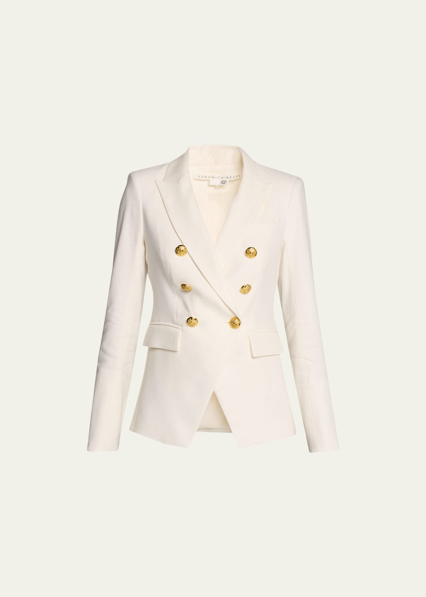 Shop Veronica Beard Miller Linen Dickey Jacket In White
