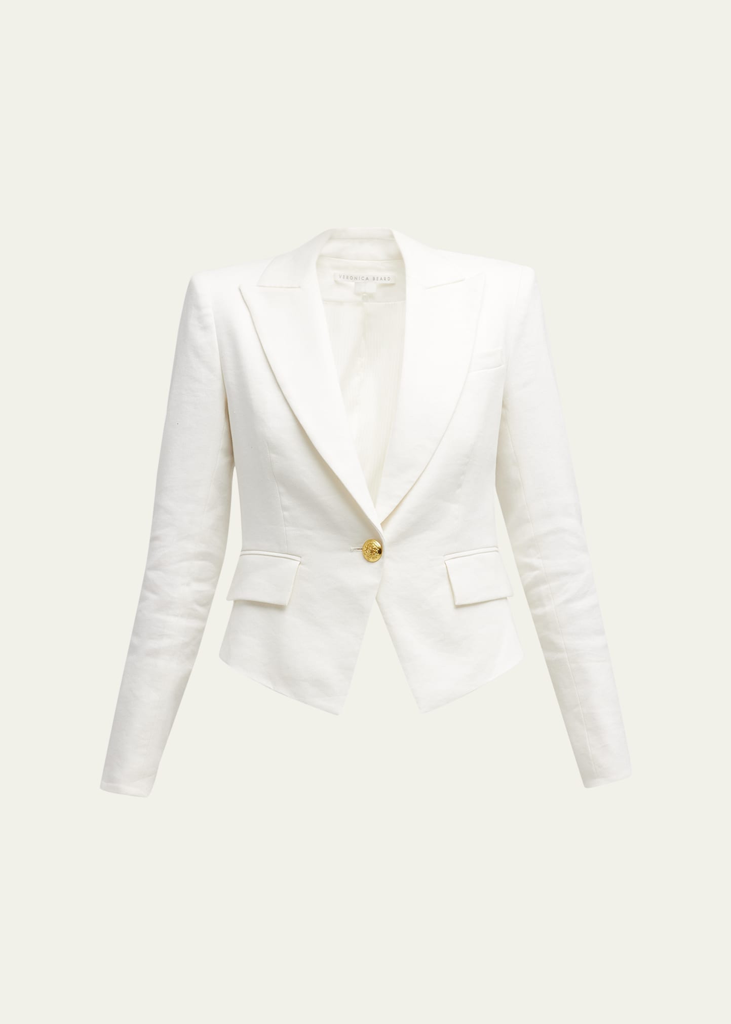 Shop Veronica Beard Hosanna Linen Dickey Jacket In White