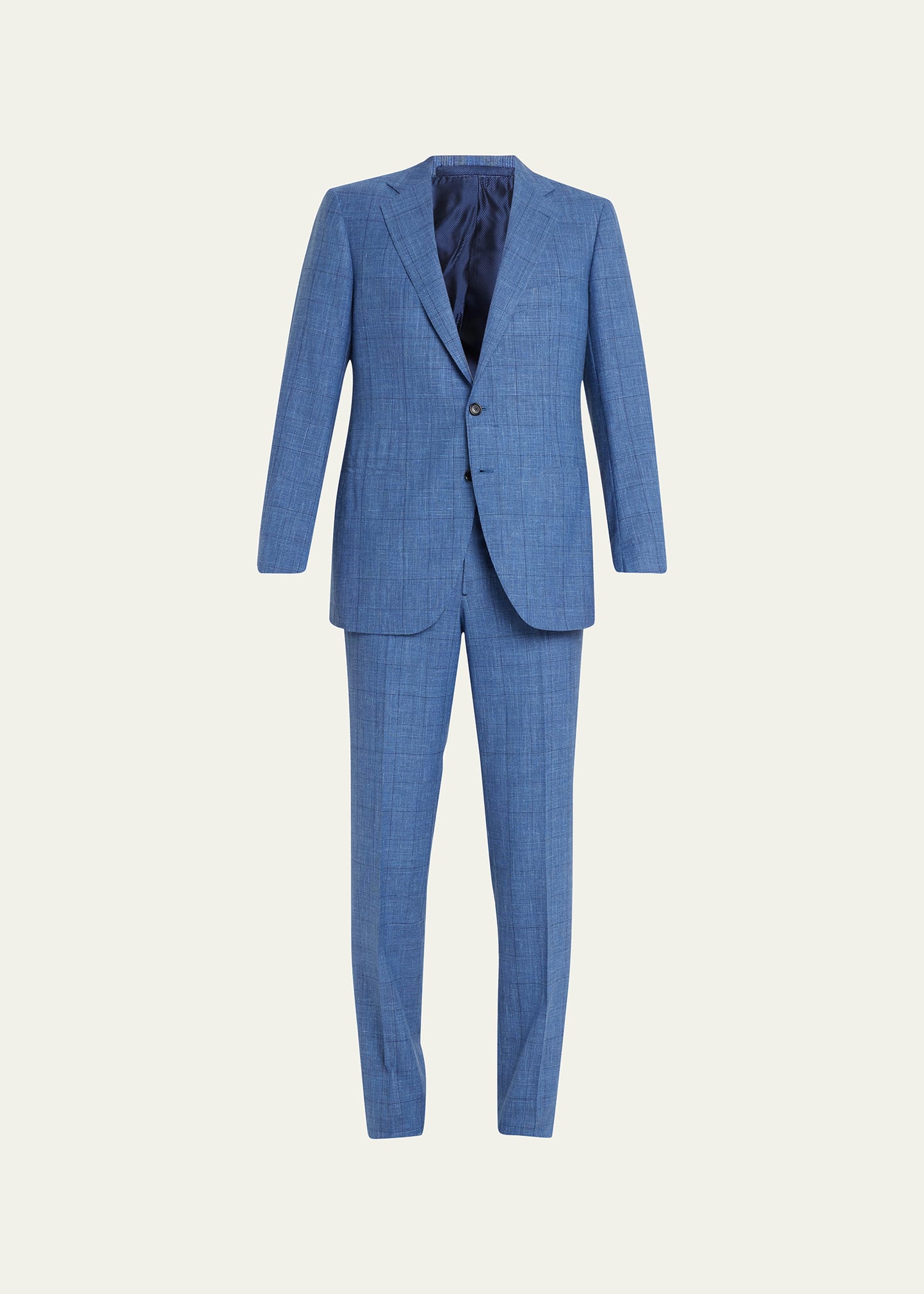 Cesare Attolini Men's Glen Plaid Wool-blend Suit In A22-blue