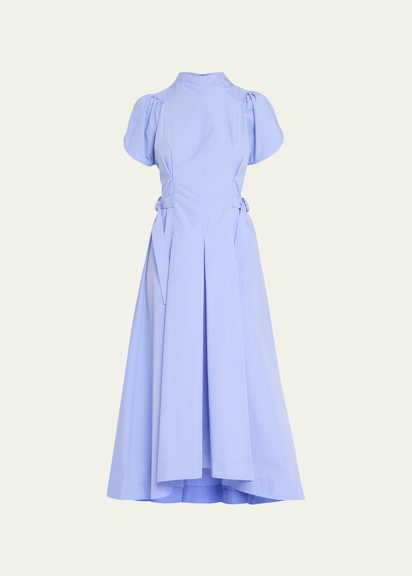 3.1 Phillip Lim Belted Puff-sleeve A-line Midi Dress In Hyacinth
