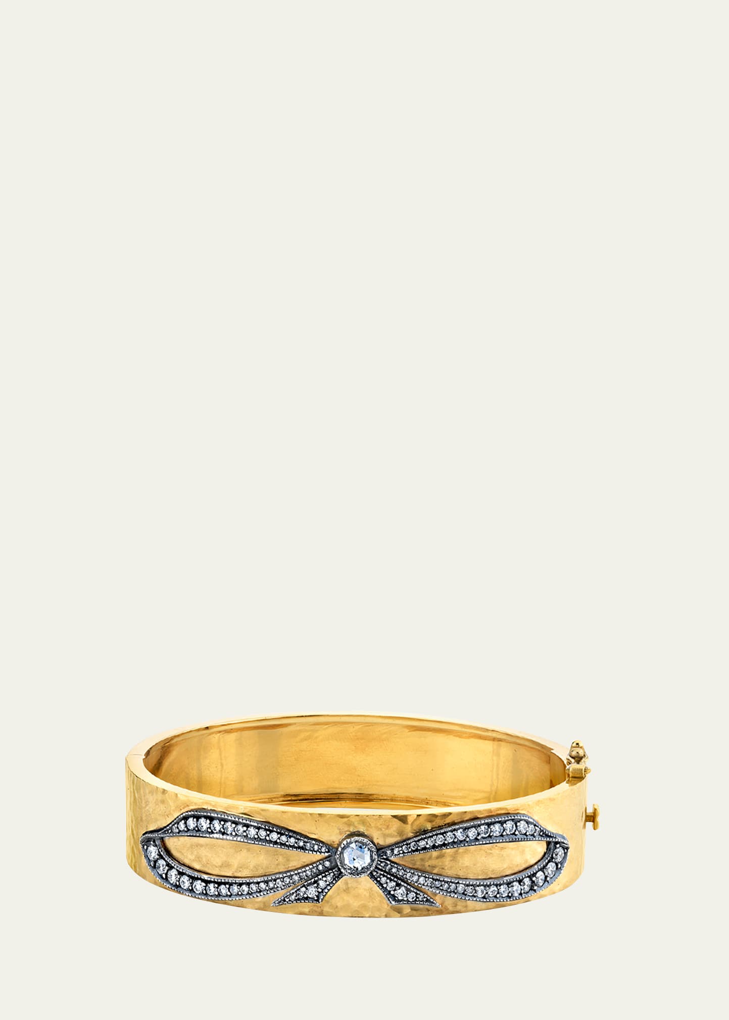 Arman Sarkisyan Diamond Bow Bracelet In 18k Gold And Oxidized Siver In Yg