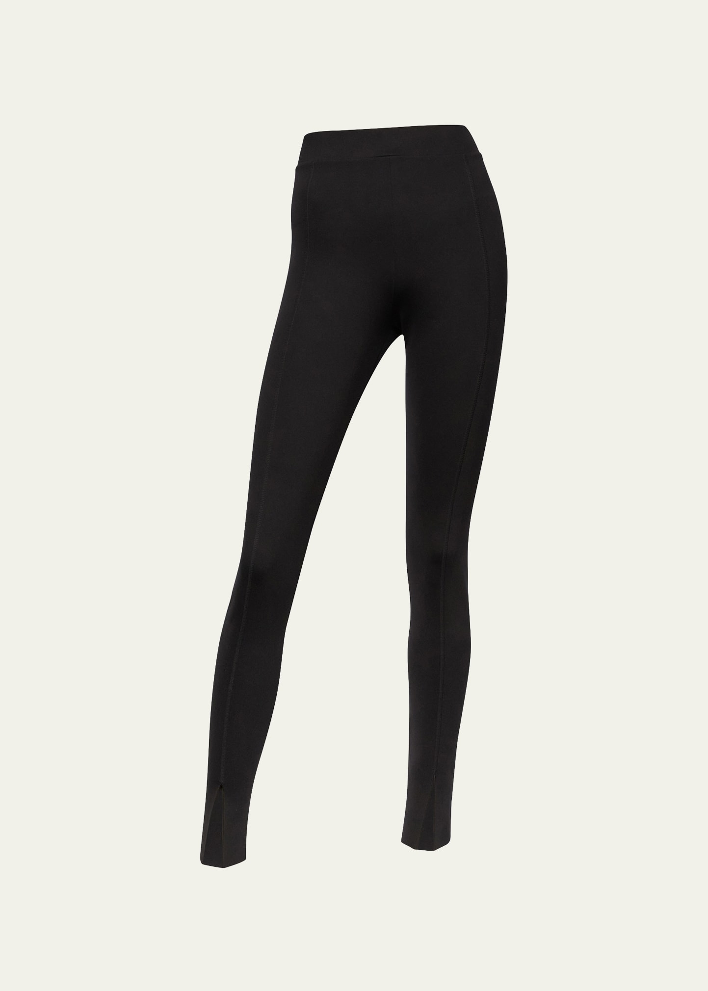 Shop Wolford Midnight Grace Front-slit Jersey Leggings In Black