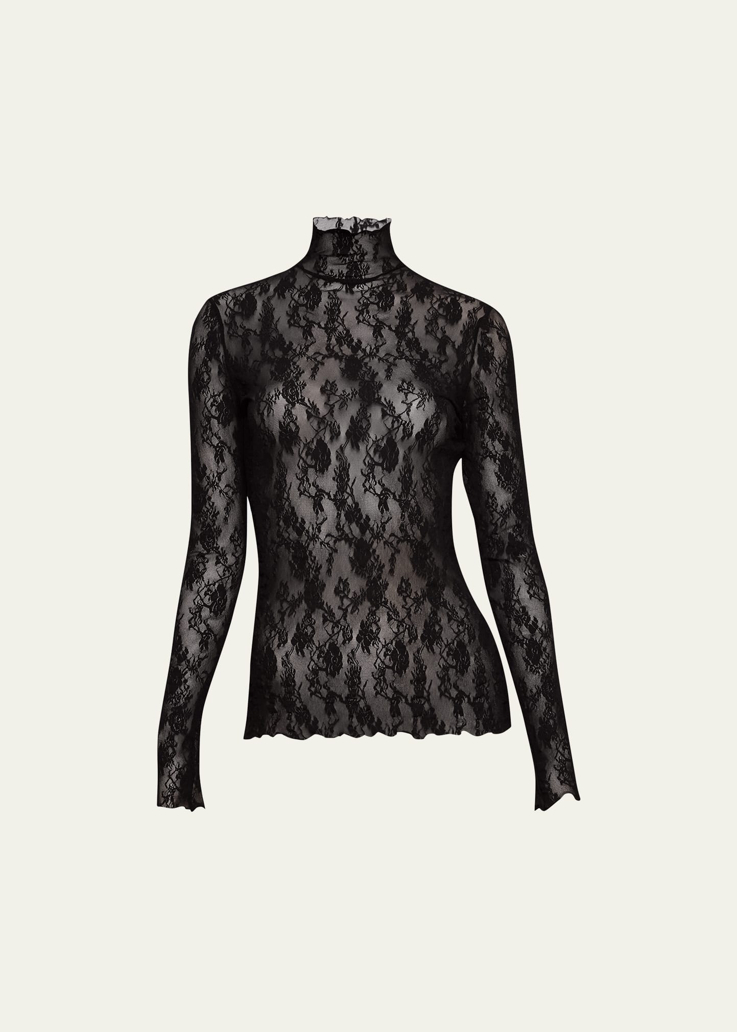 Wolford Floral Lace Long Sleeve Top In Black | ModeSens