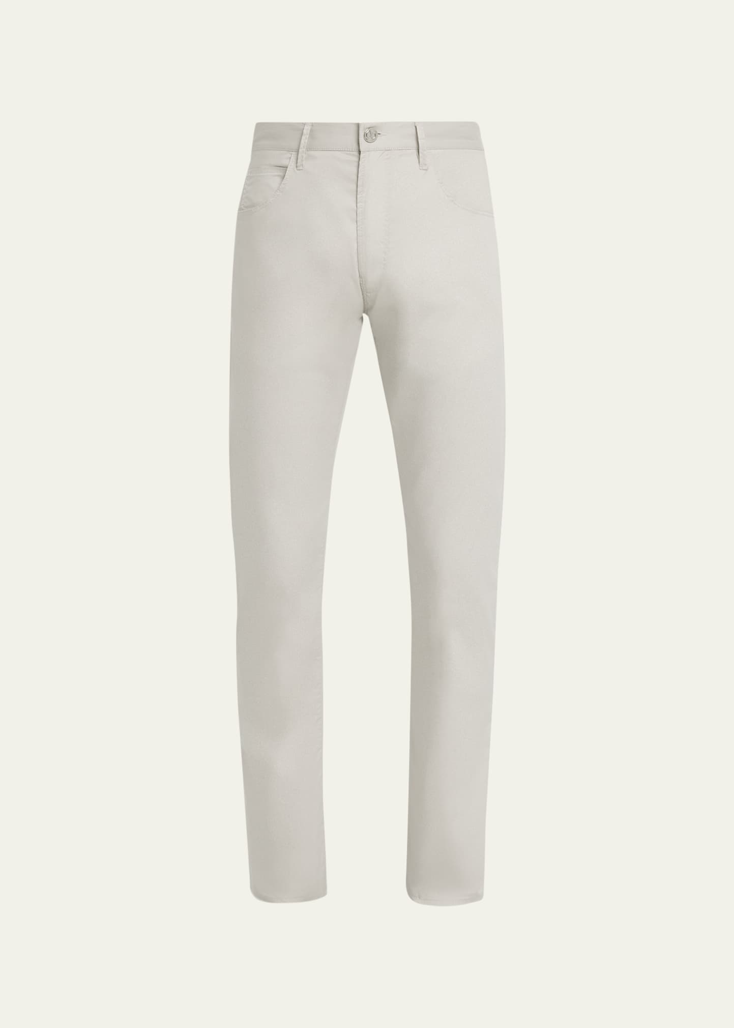 Shop Giorgio Armani Men's Straight Leg 5-pocket Pants In Beige