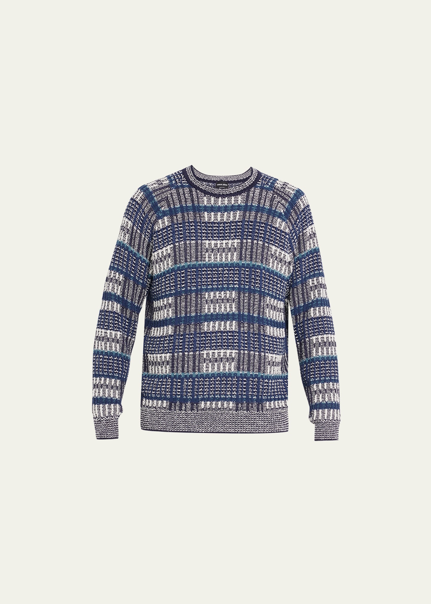 Giorgio Armani Checked Knitted Sweater In Multi
