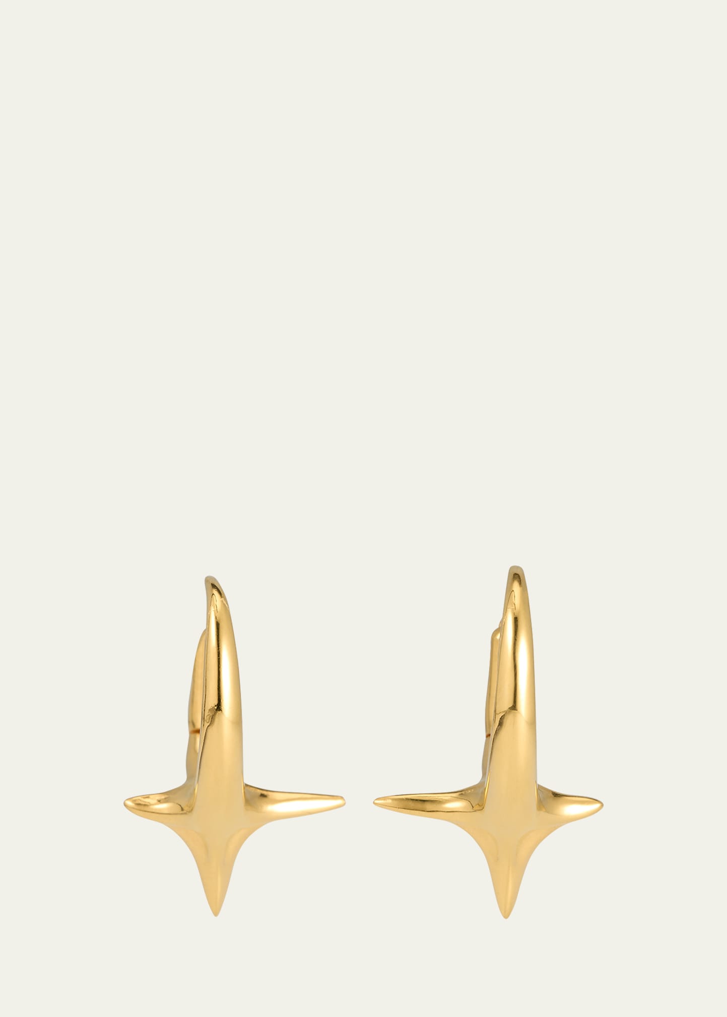 KHIRY SOLO SPIKED HOOP EARRINGS IN POLISHED 18K YELLOW GOLD VERMEIL