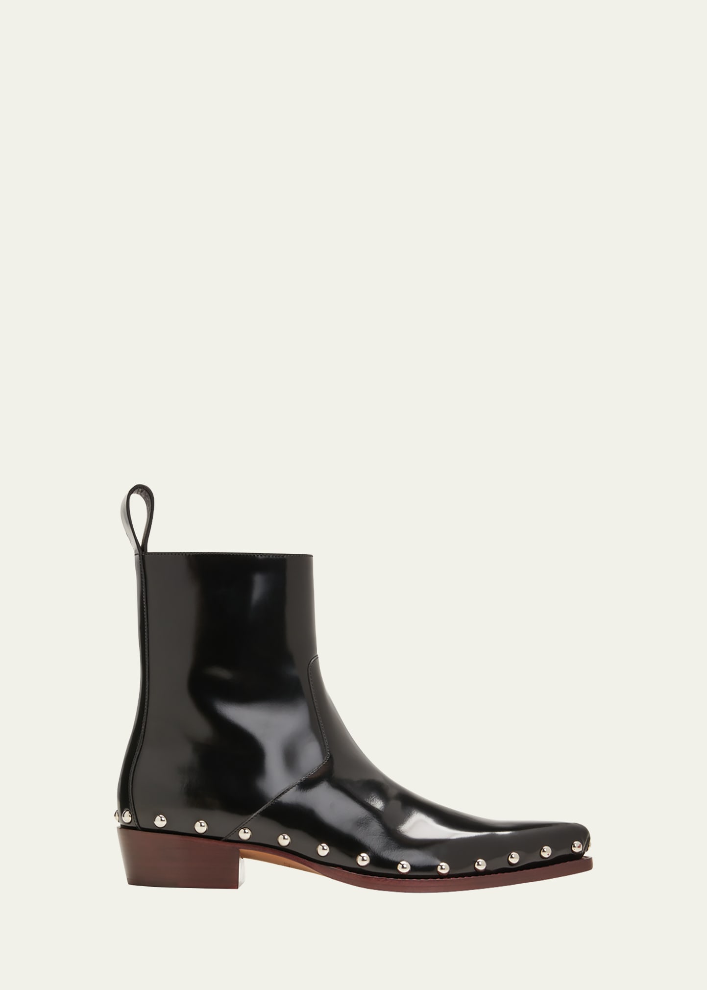 Bottega Veneta Men's Ripley Studded Leather Ankle Boots In Black-merlot