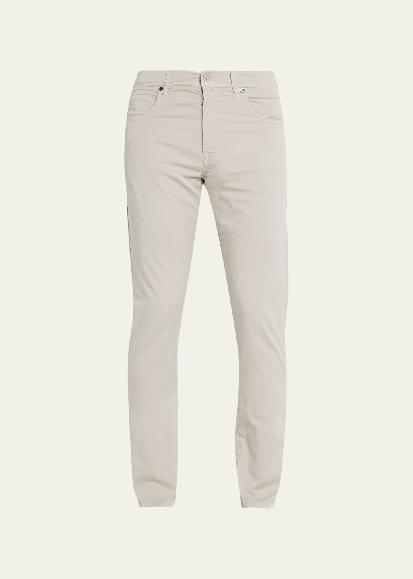Cesare Attolini Men's Cotton-stretch Slim 5-pocket Pants In N11-stone
